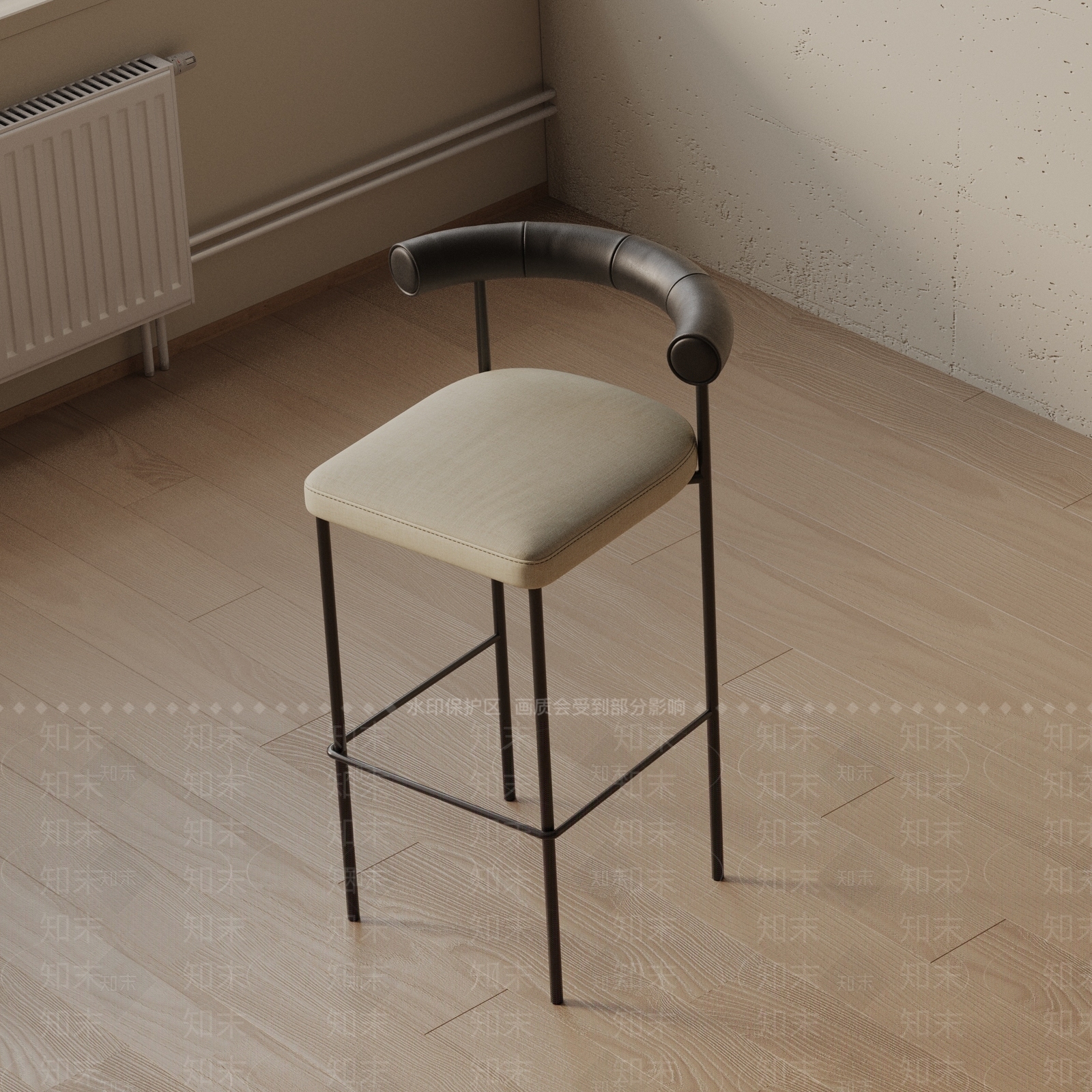 现代吧椅3D模型下载【ID:1193245833】