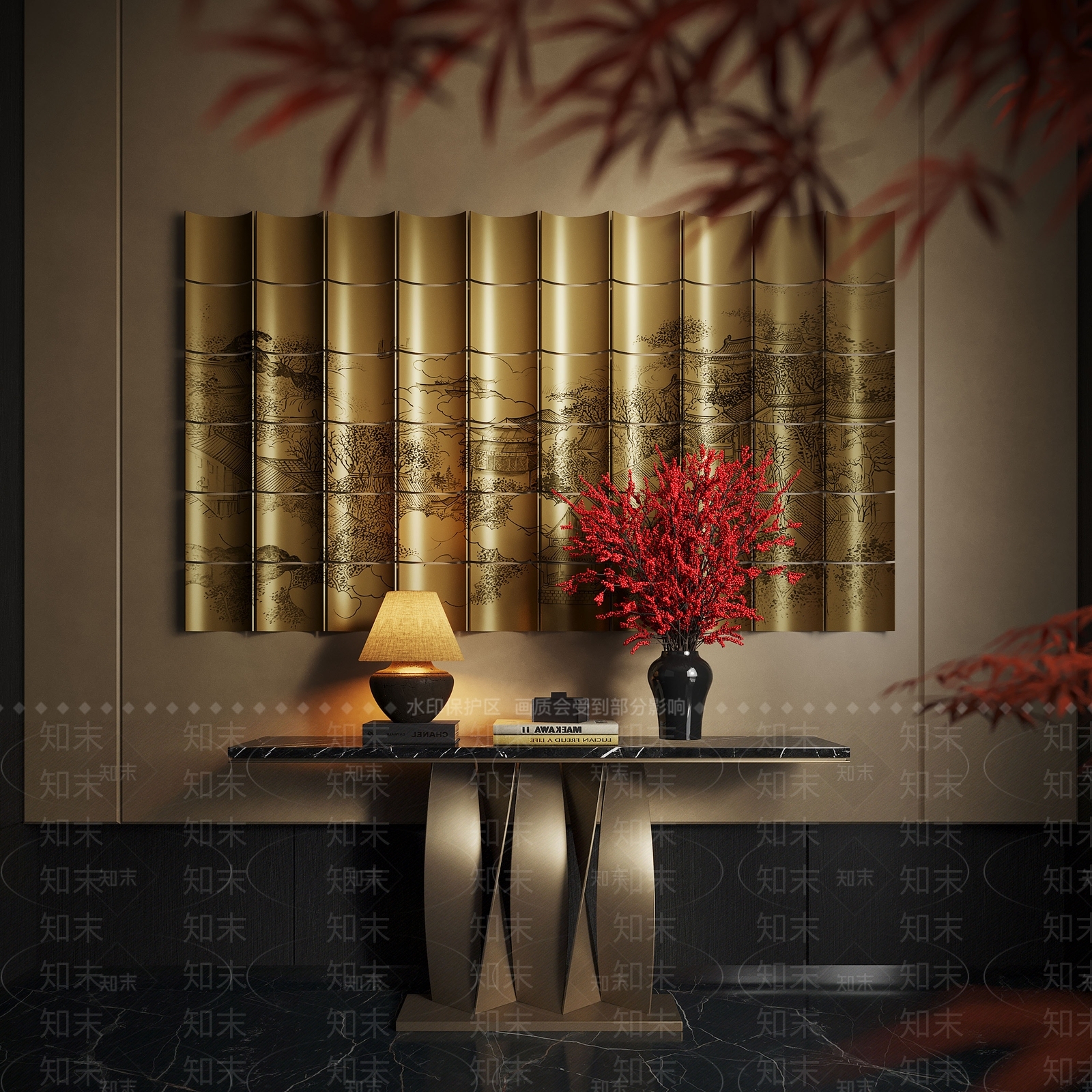 新中式挂件3D模型下载【ID:1193247560】