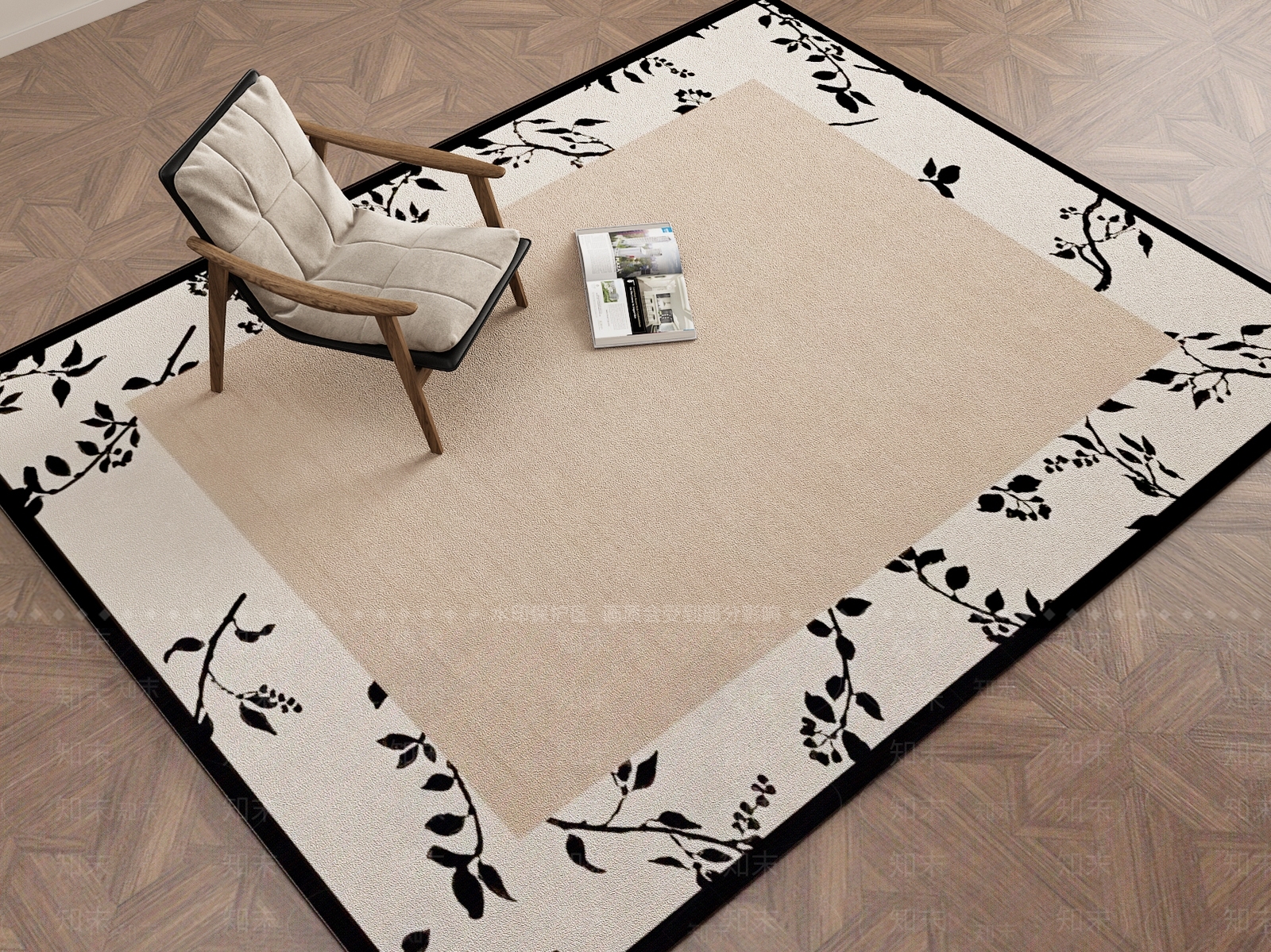 侘寂新中式地毯3D模型下载【ID:1193248368】