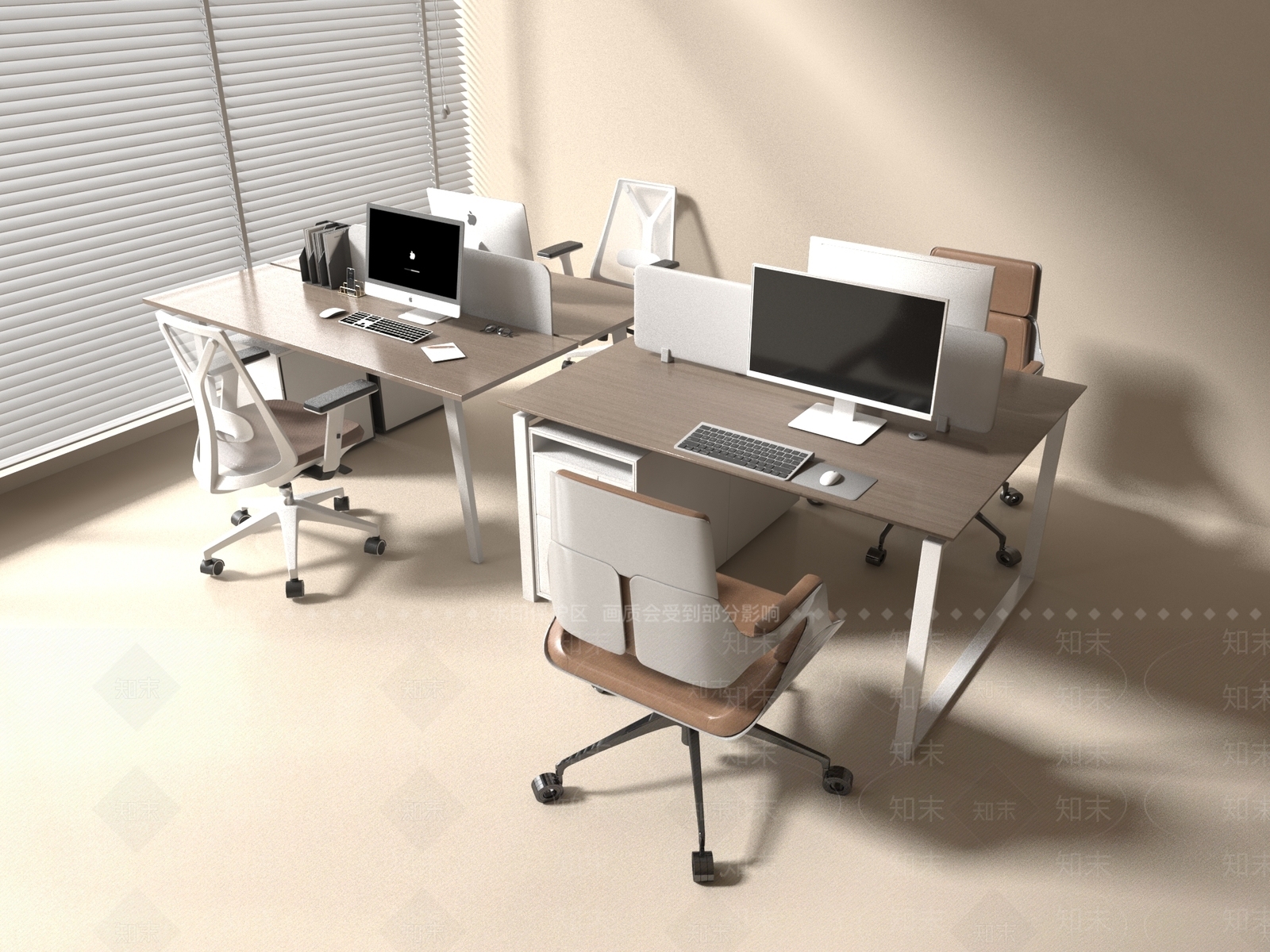 办公桌椅3D模型下载【ID:1193250461】
