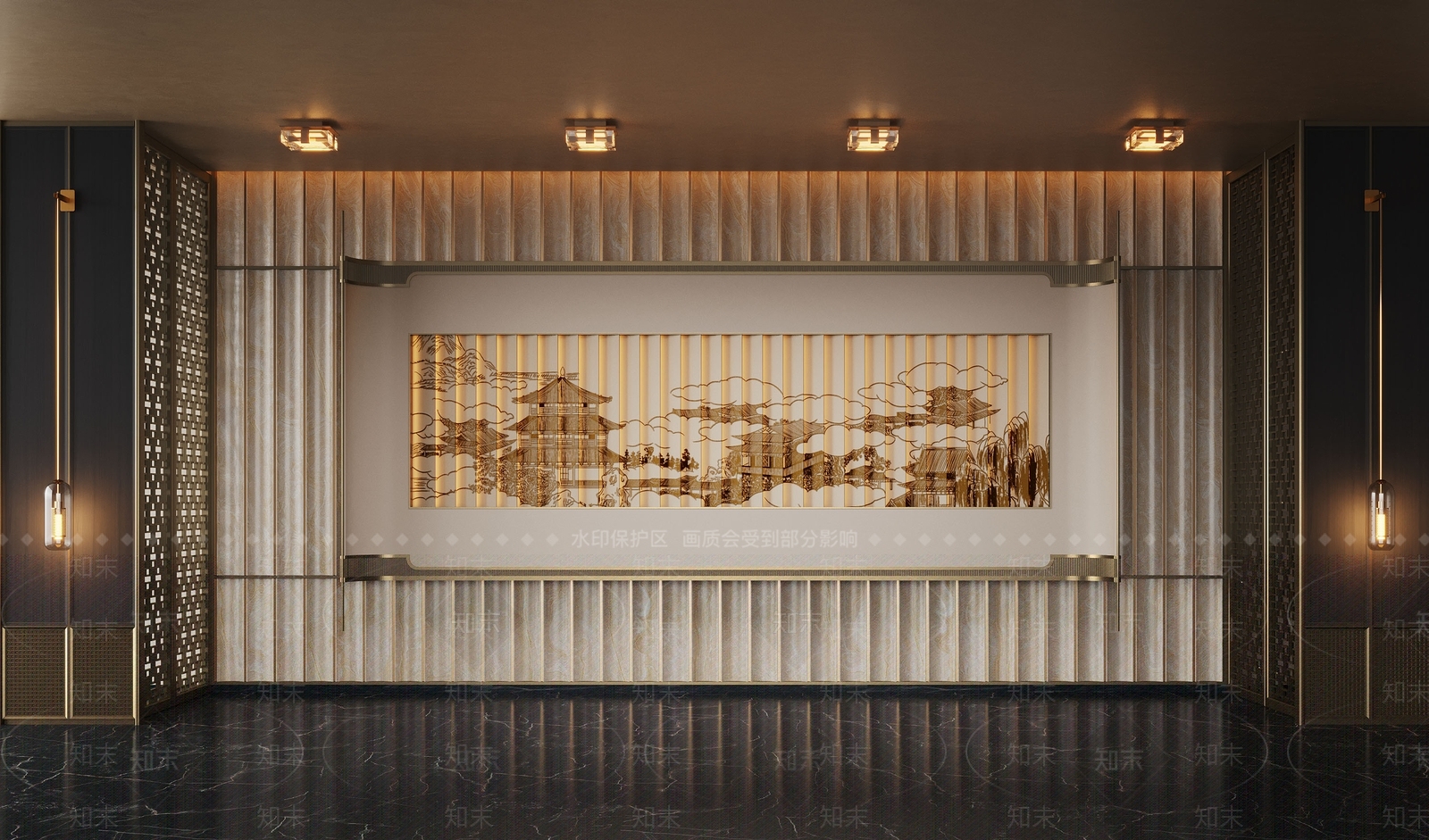 现代酒店大堂SU模型下载【ID:1193254341】