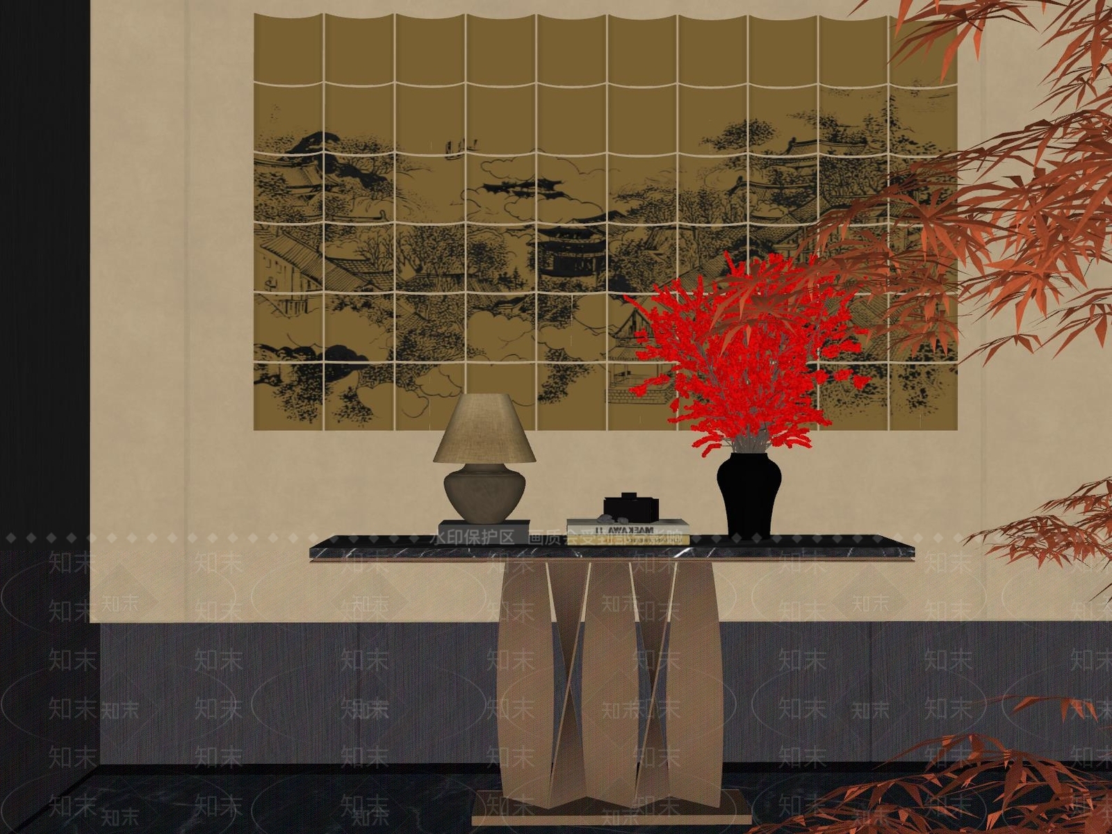 新中式挂件SU模型下载【ID:1193257425】