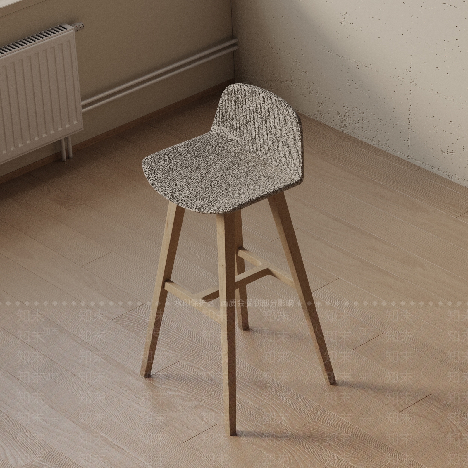 现代吧椅3D模型下载【ID:1193255731】