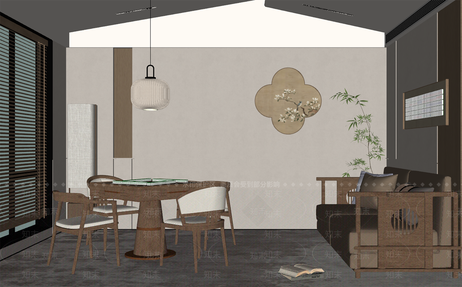 禅意新中式棋牌室SU模型下载【ID:1193259513】