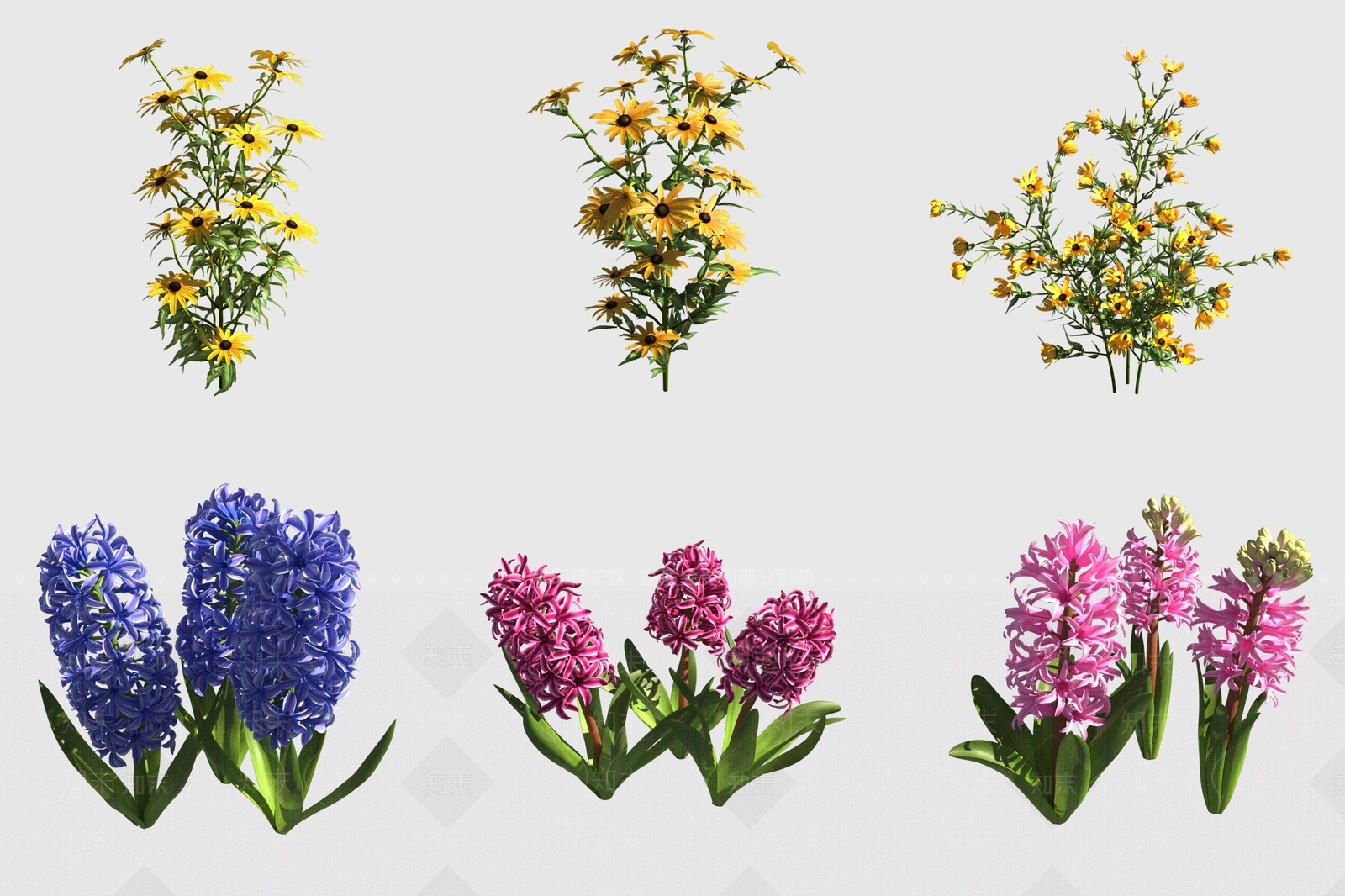 花草组合3D模型下载【ID:1193259438】
