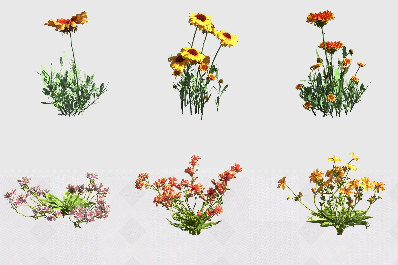 花草组合3D模型下载【ID:1193259627】