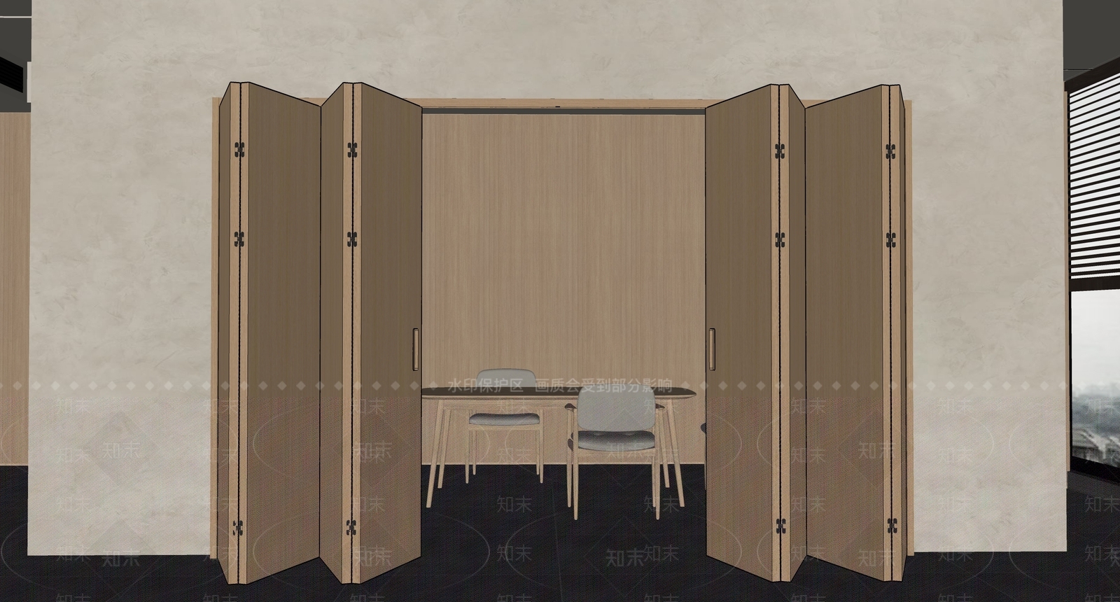 现代简约折叠门SU模型下载【ID:1193260052】