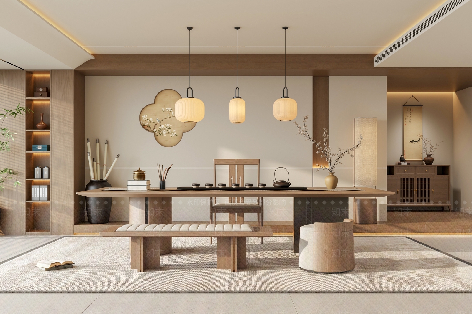 禅意新中式茶室3D模型下载【ID:1193262952】