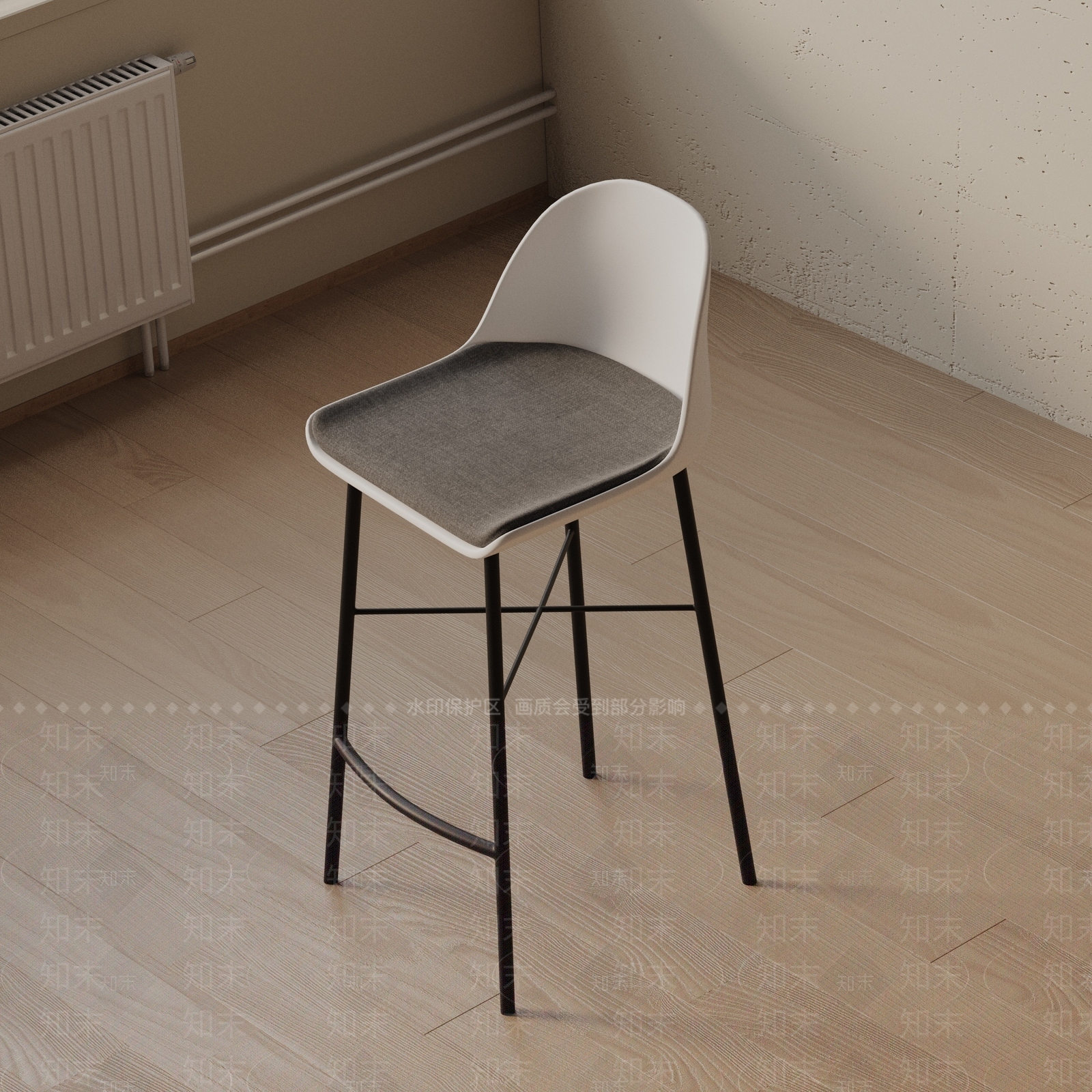 现代吧椅3D模型下载【ID:1193263198】