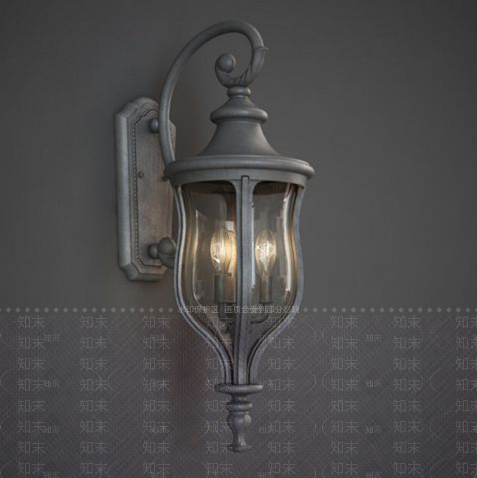 现代美式壁灯3D模型下载【ID:1193263637】