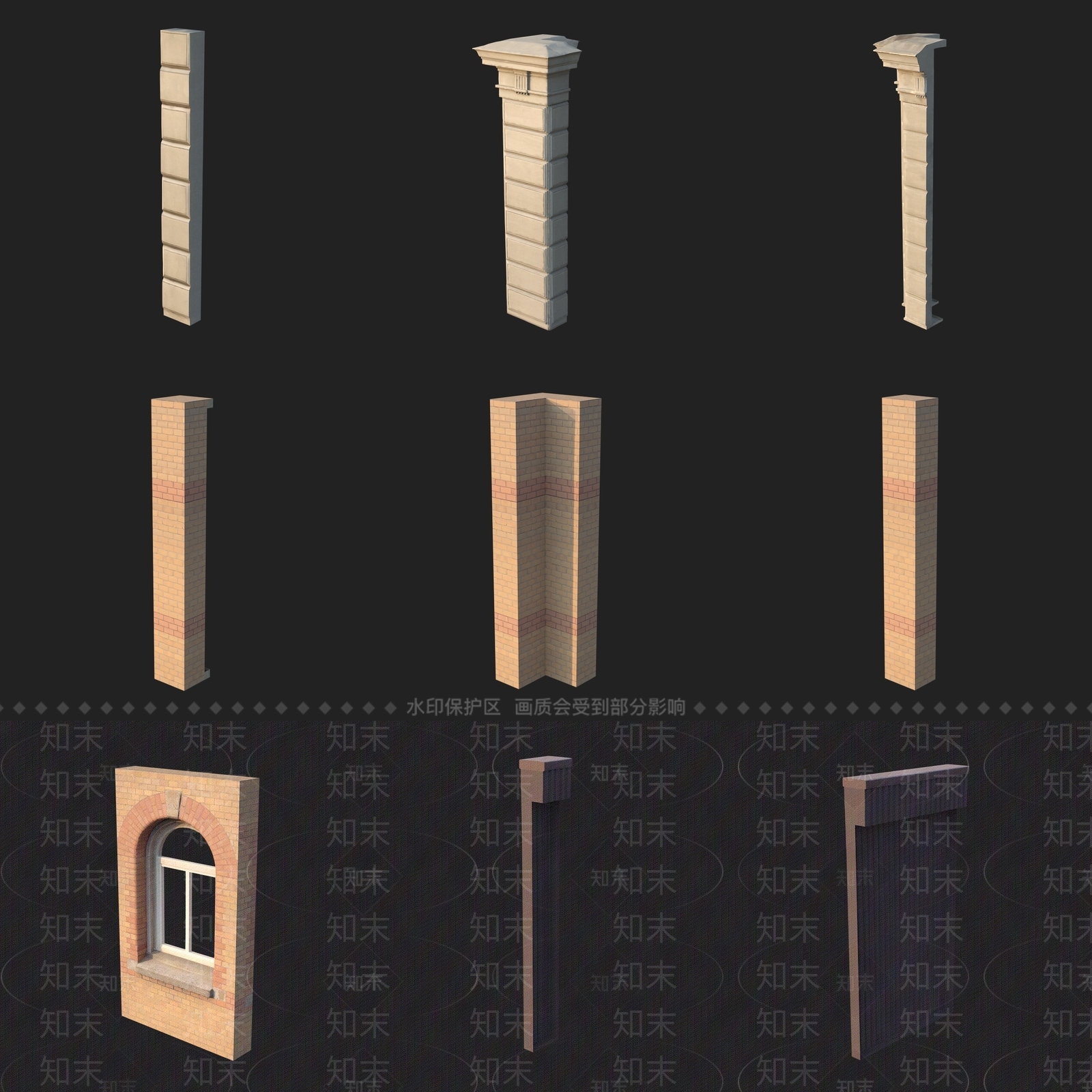 现代柱子3D模型下载【ID:1193264034】