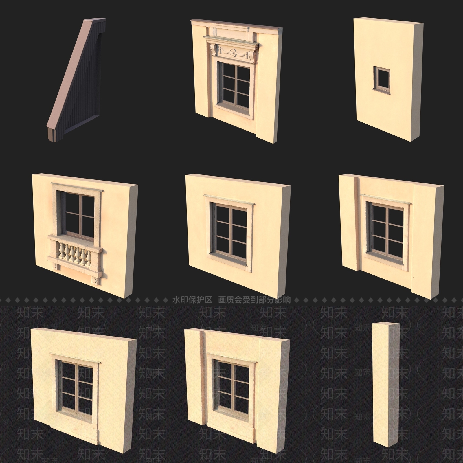 现代门窗展厅3D模型下载【ID:1193264214】