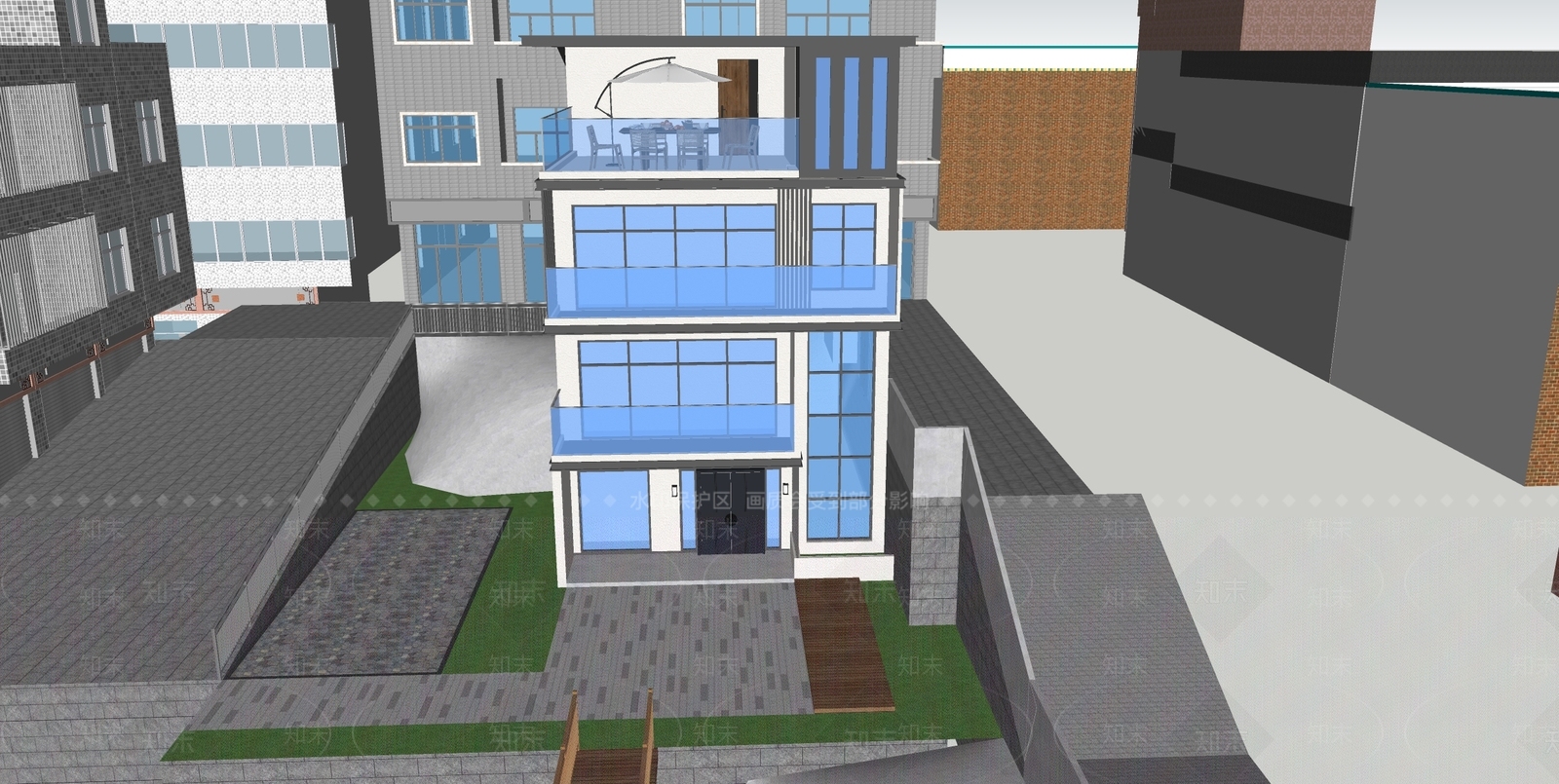 现代乡村民房SU模型下载【ID:1193269616】