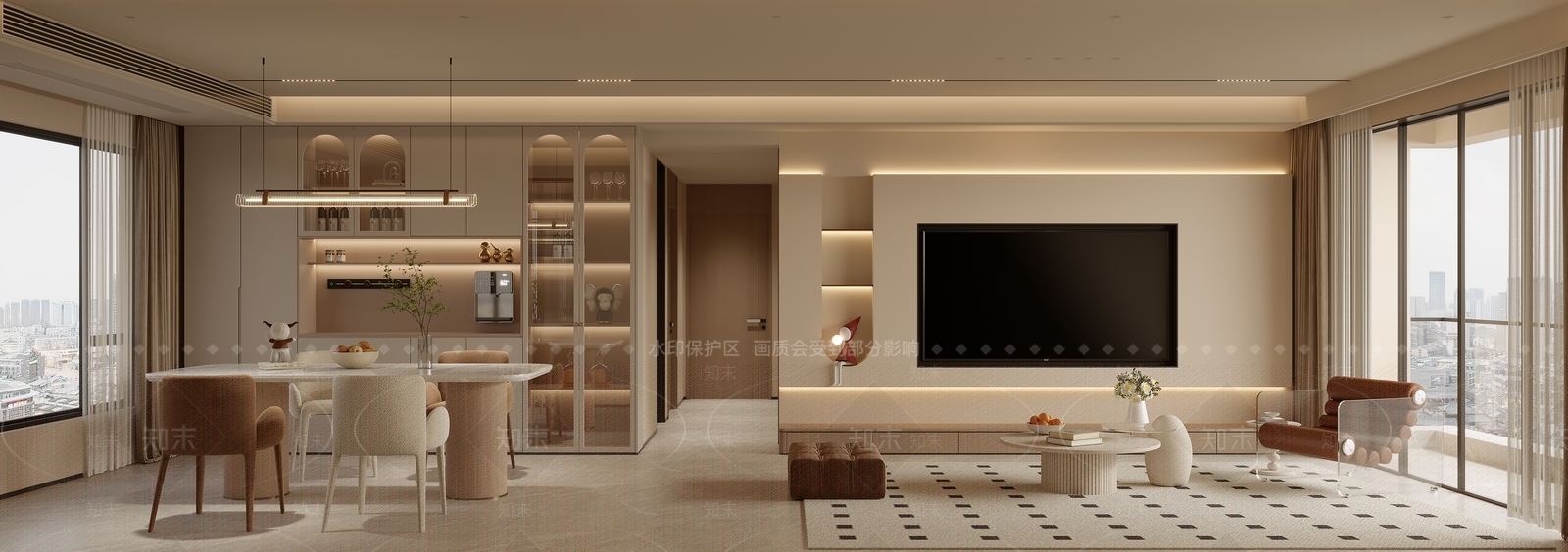 奶油玄关3D模型下载【ID:1215121812】