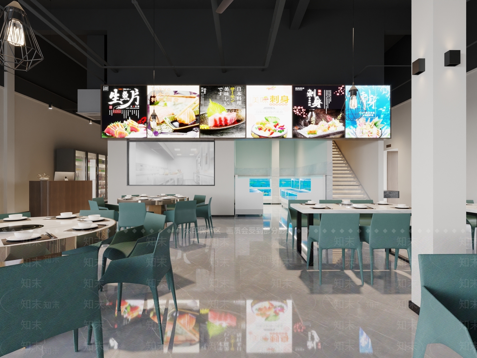 现代工业火锅店3D模型下载【ID:1193270894】