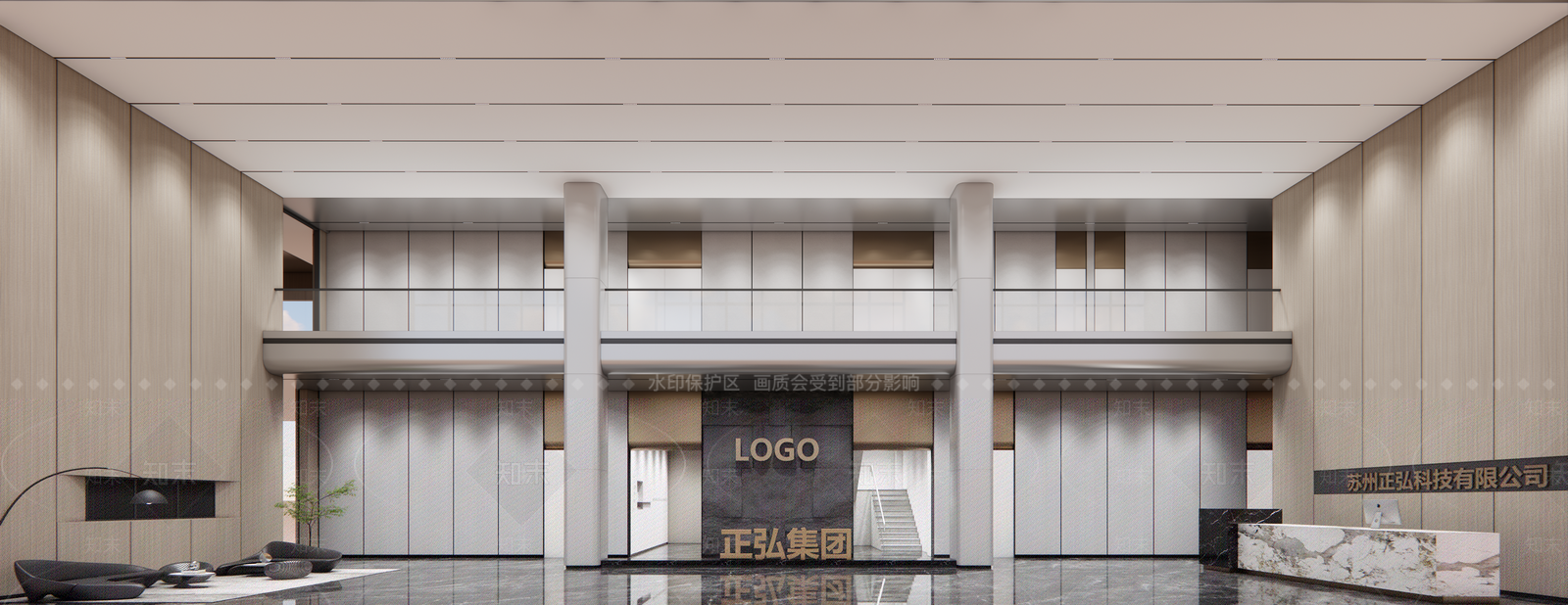 现代办公大堂SU模型下载【ID:1193272847】