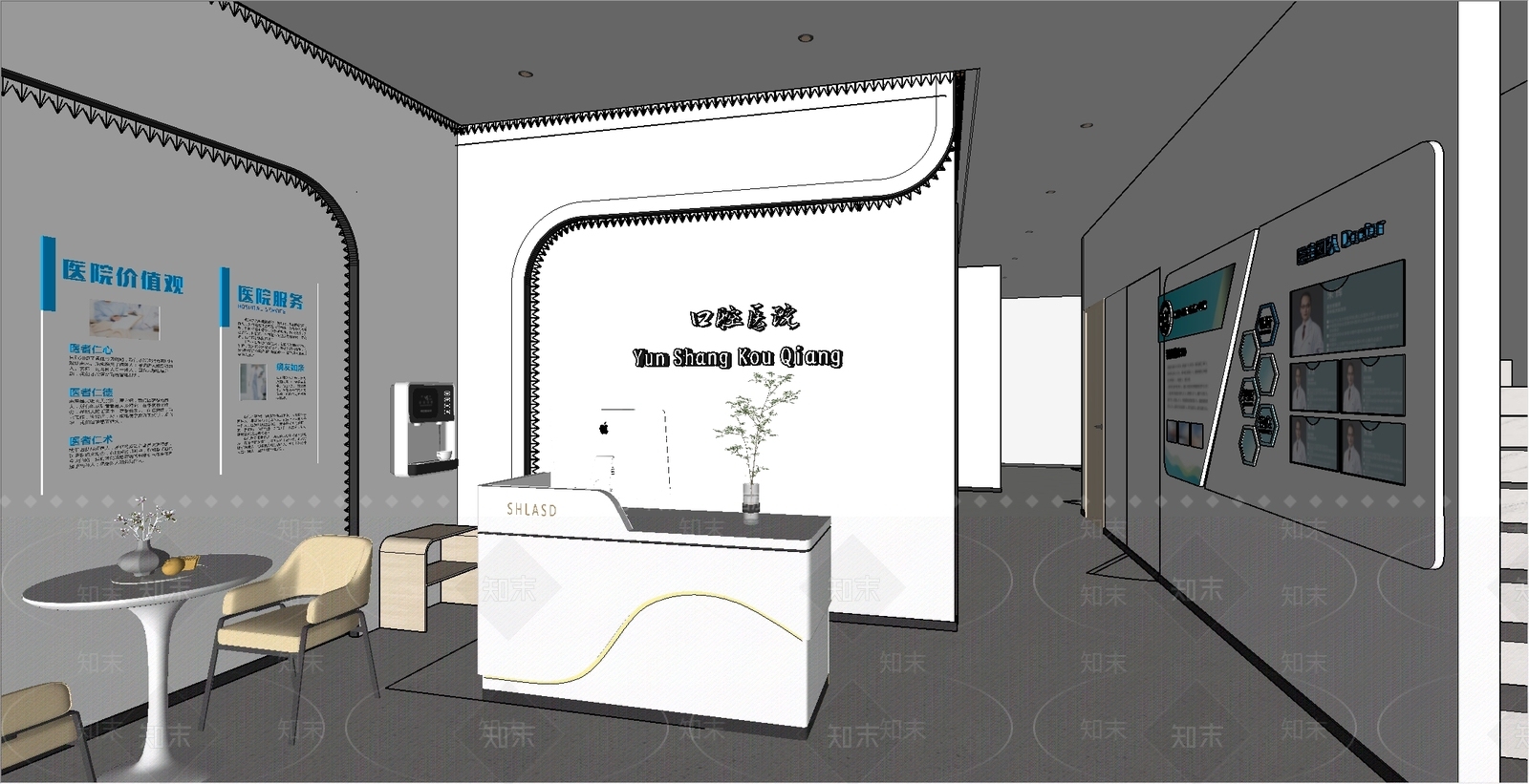 现代简约医院SU模型下载【ID:1193274574】