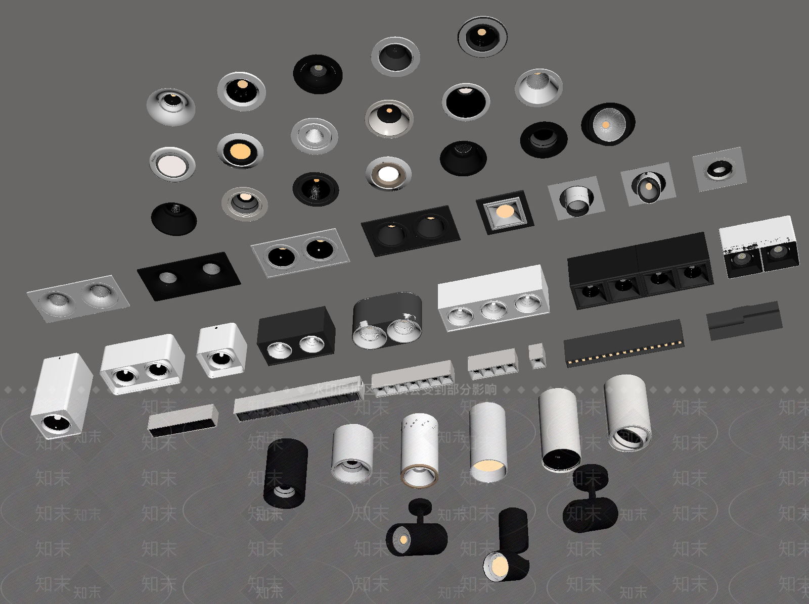 现代筒灯射灯SU模型下载【ID:1193275335】