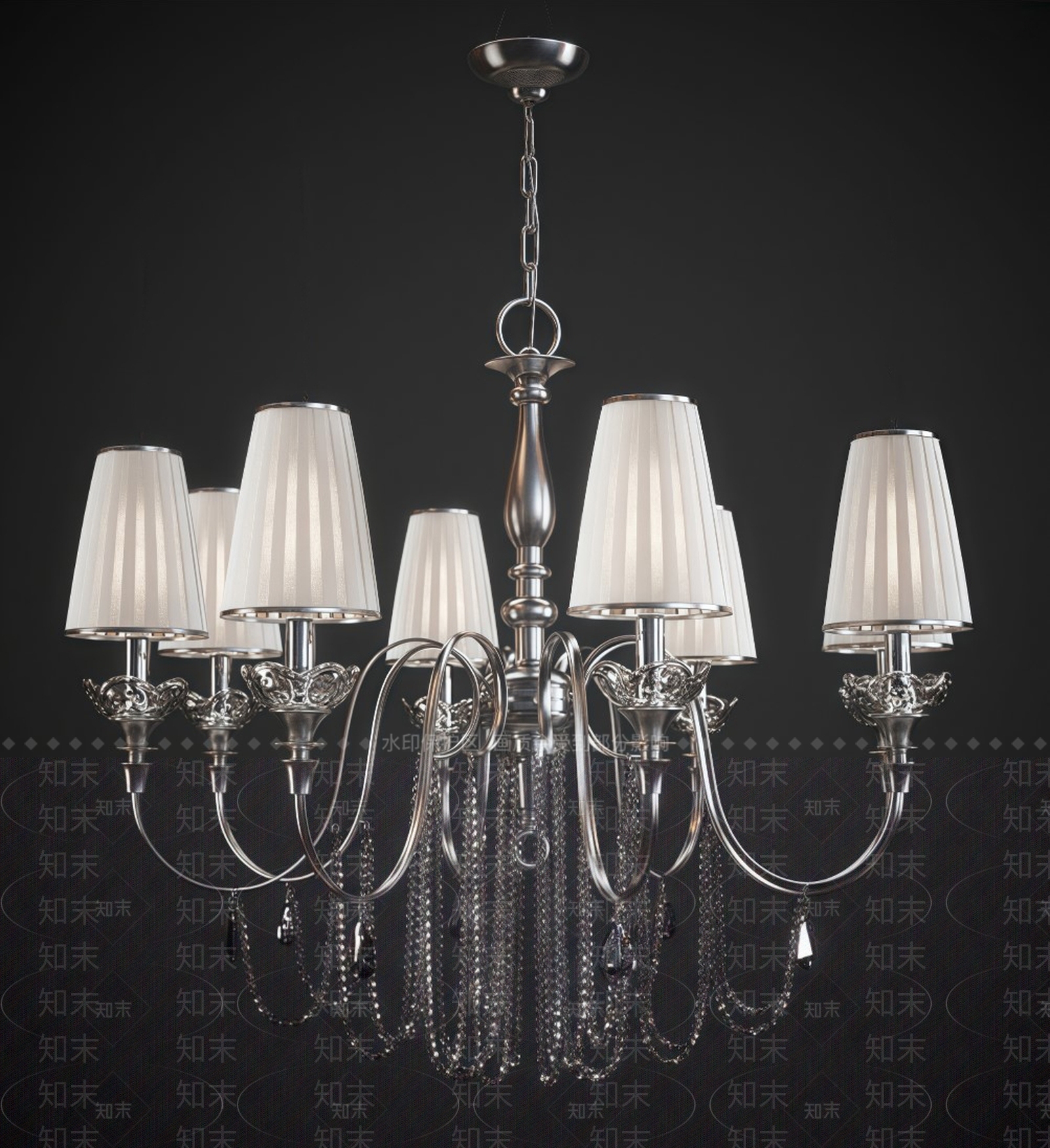 欧式意式水晶吊灯3D模型下载【ID:1193278273】