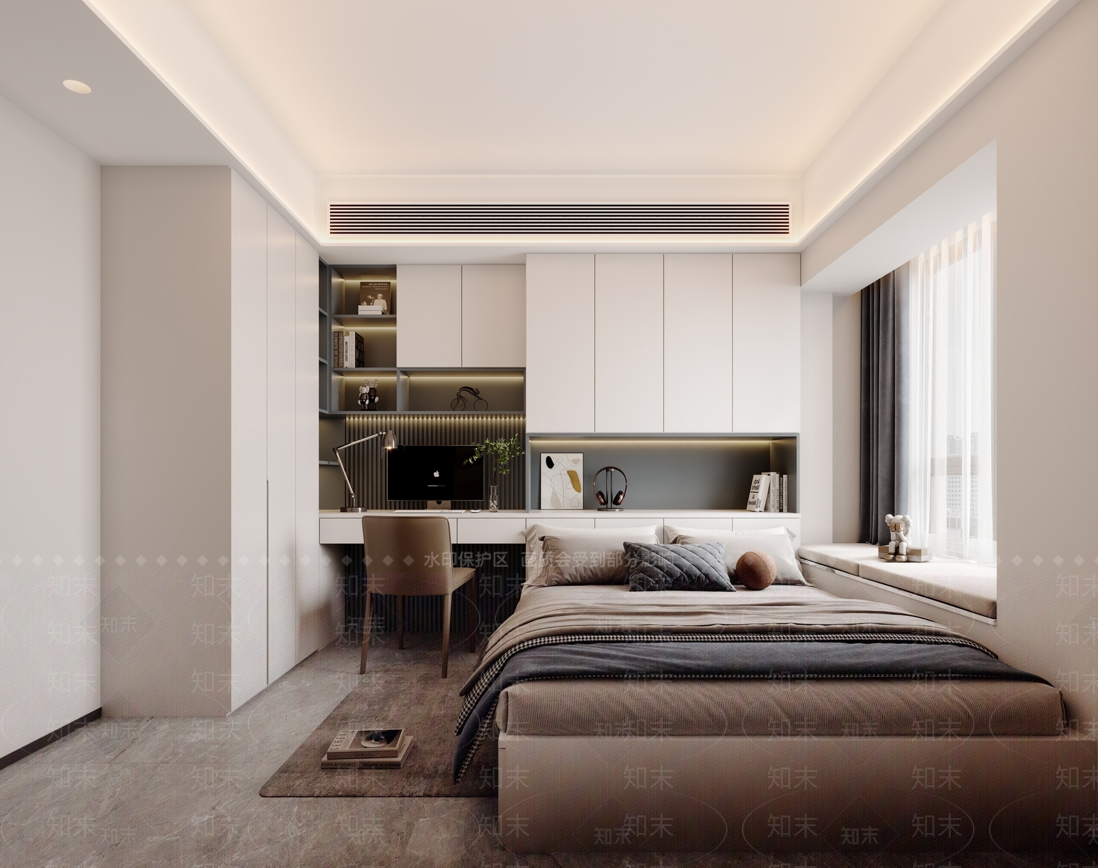 现代榻榻米卧室3D模型下载【ID:1193285217】