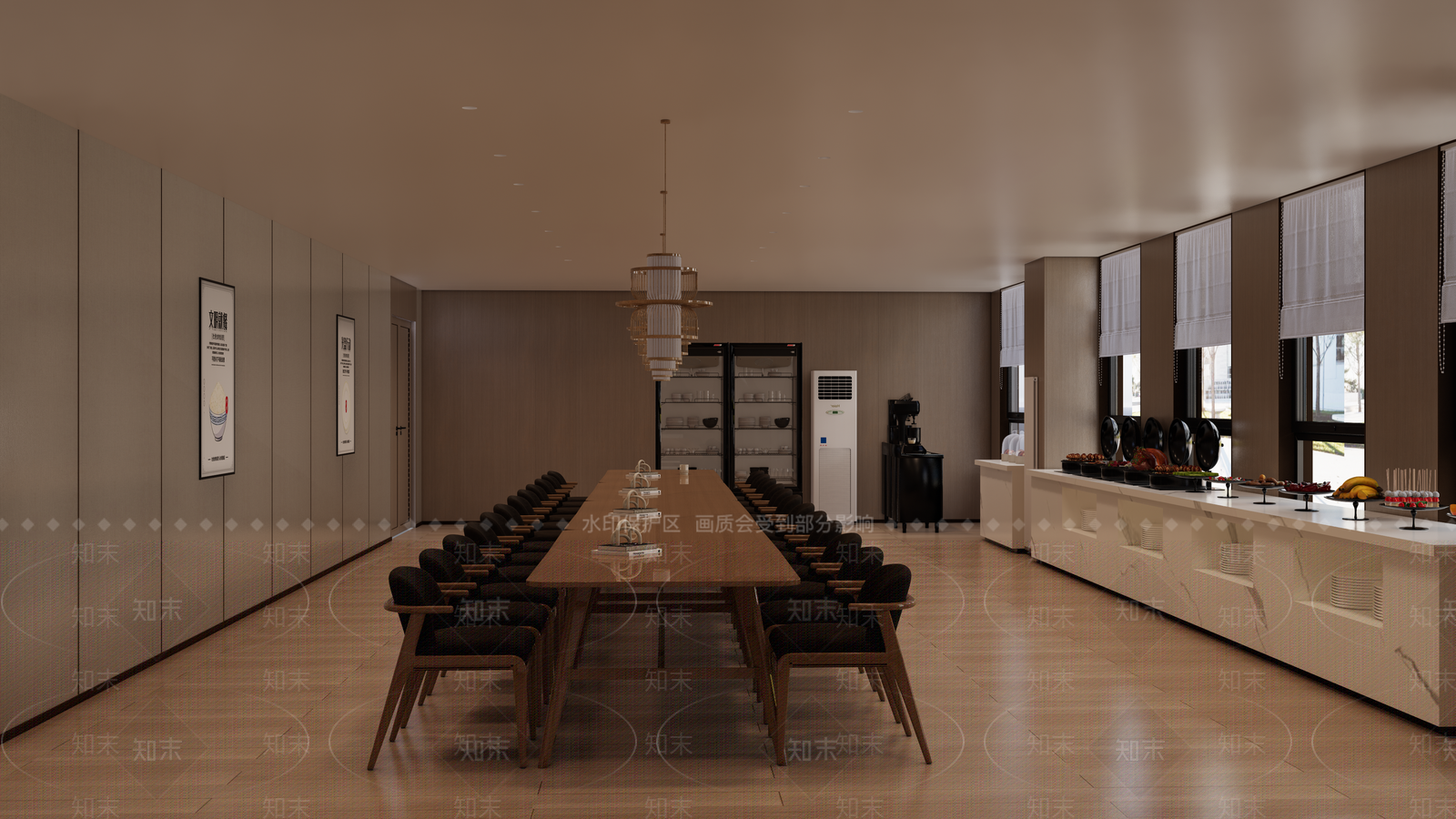 现代自助餐厅SU模型下载【ID:1193286887】