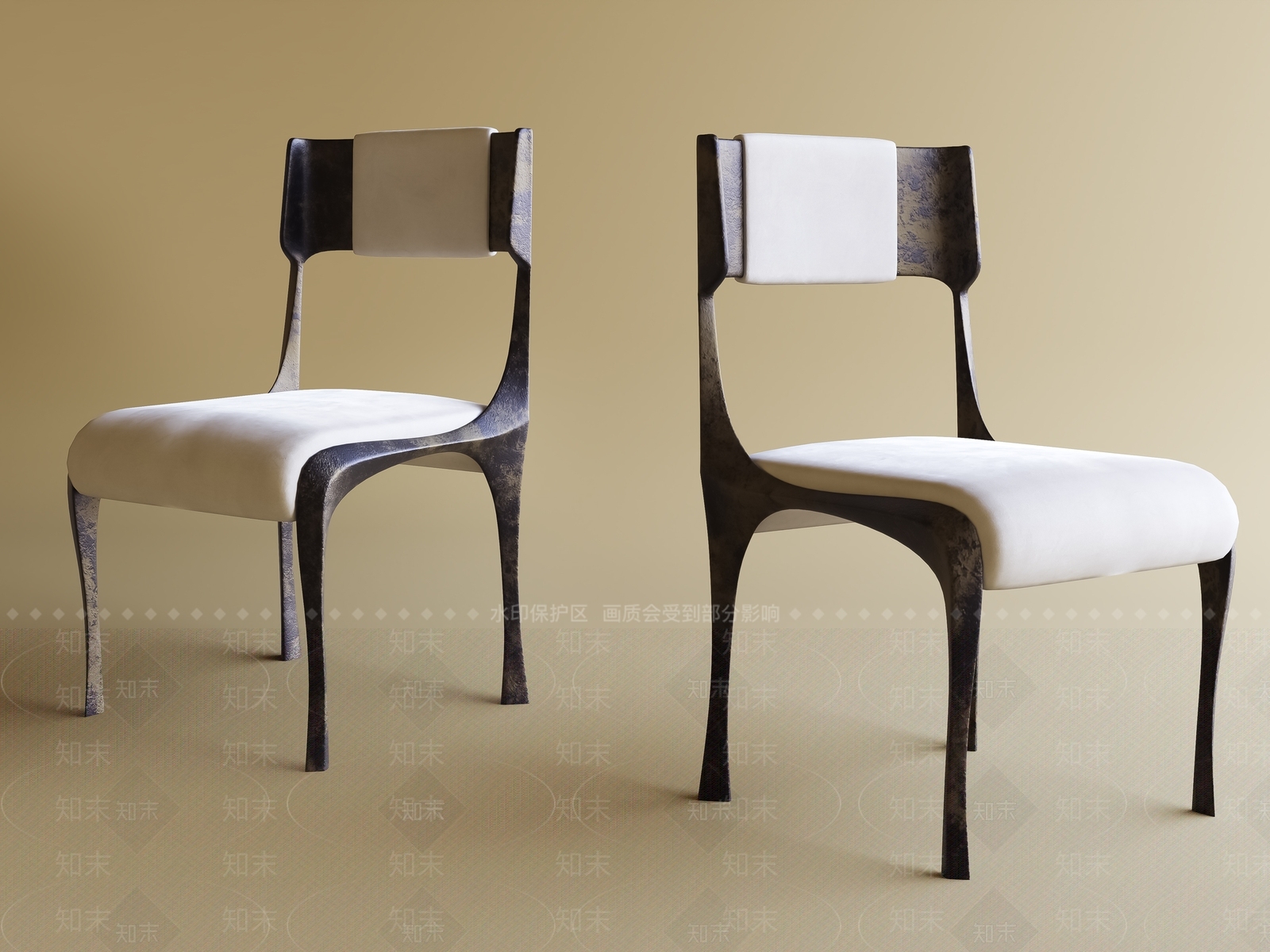 现代法式餐椅3D模型下载【ID:1193287678】