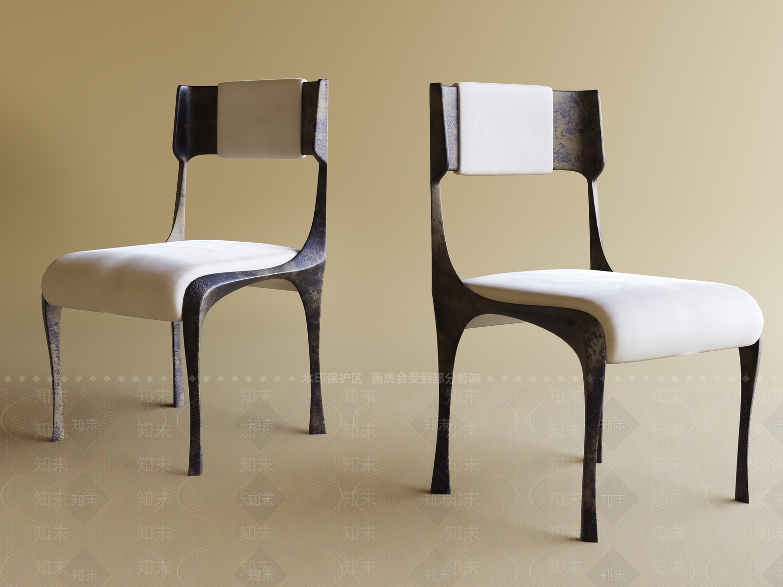 现代法式餐椅SU模型下载【ID:1193288454】