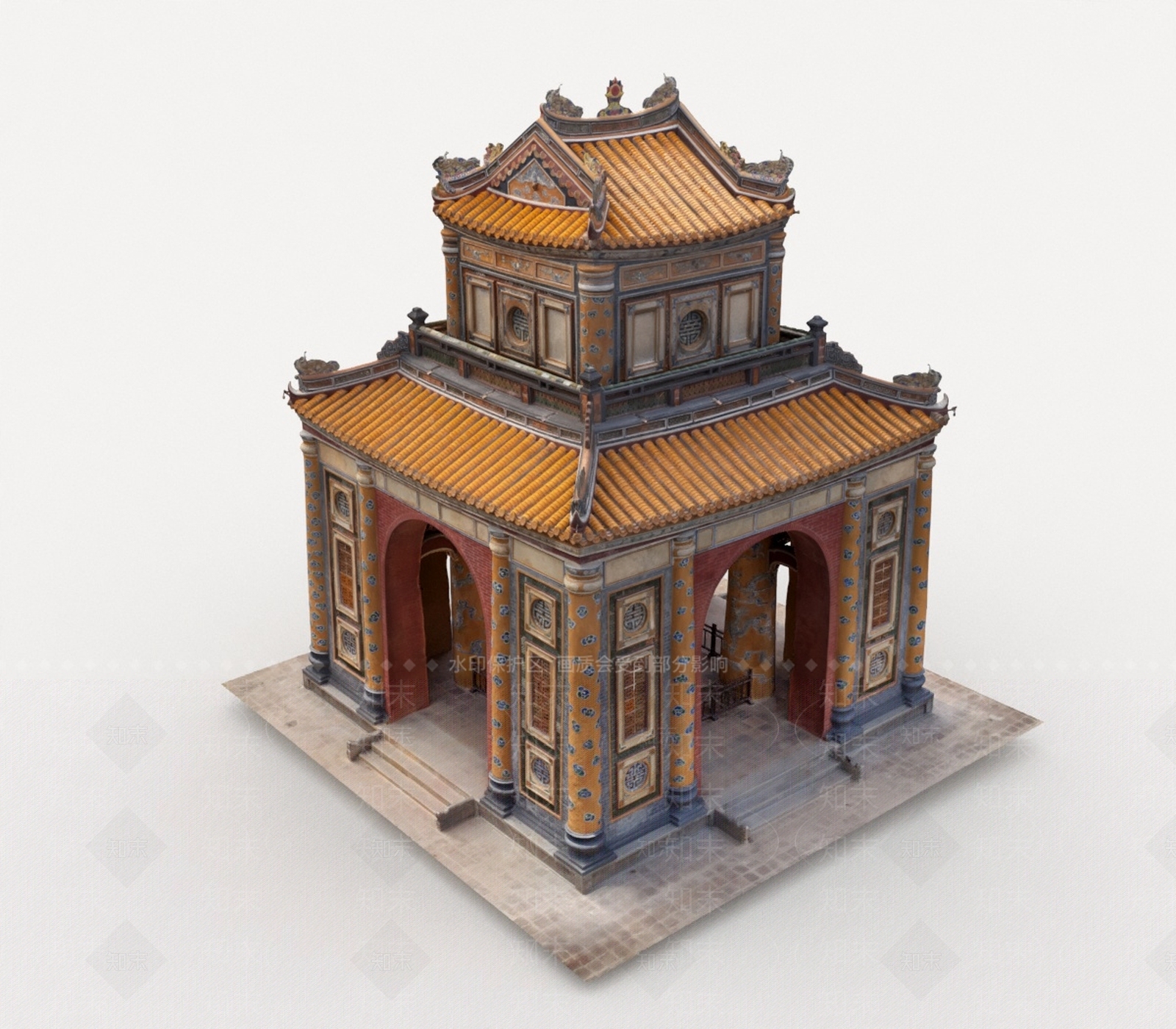 中古艺术风格建筑3D模型下载【ID:1193290084】