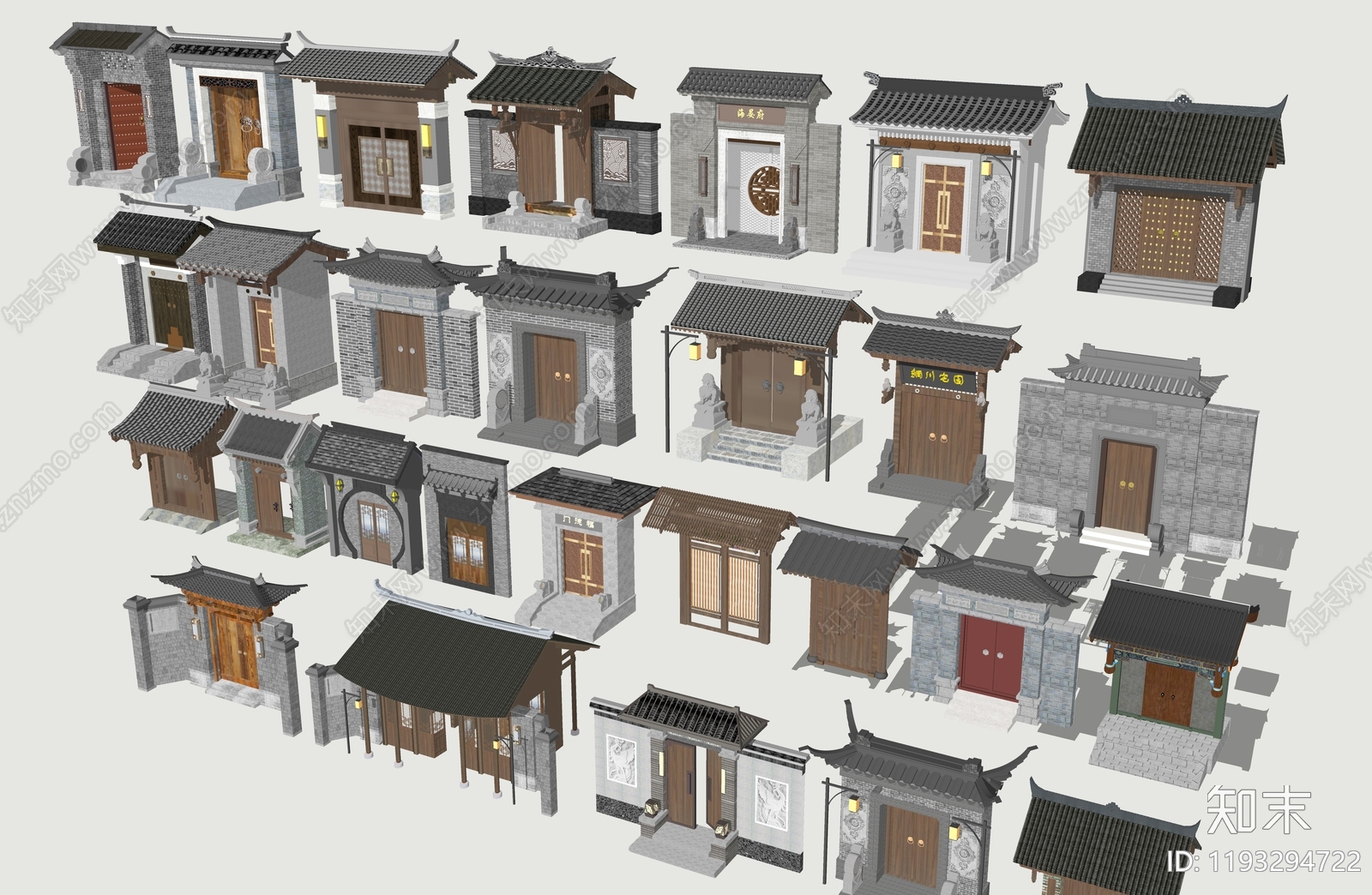新中式中式牌坊牌楼SU模型下载【ID:1193294722】