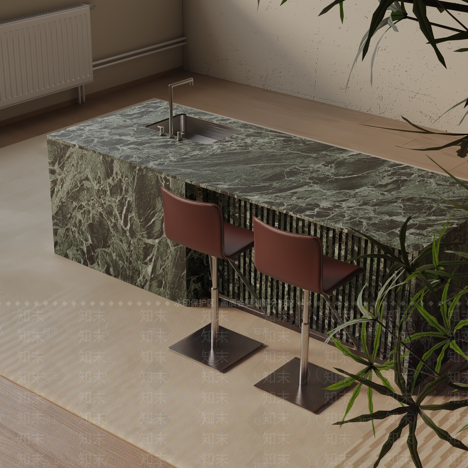 现代餐桌3D模型下载【ID:1193296491】