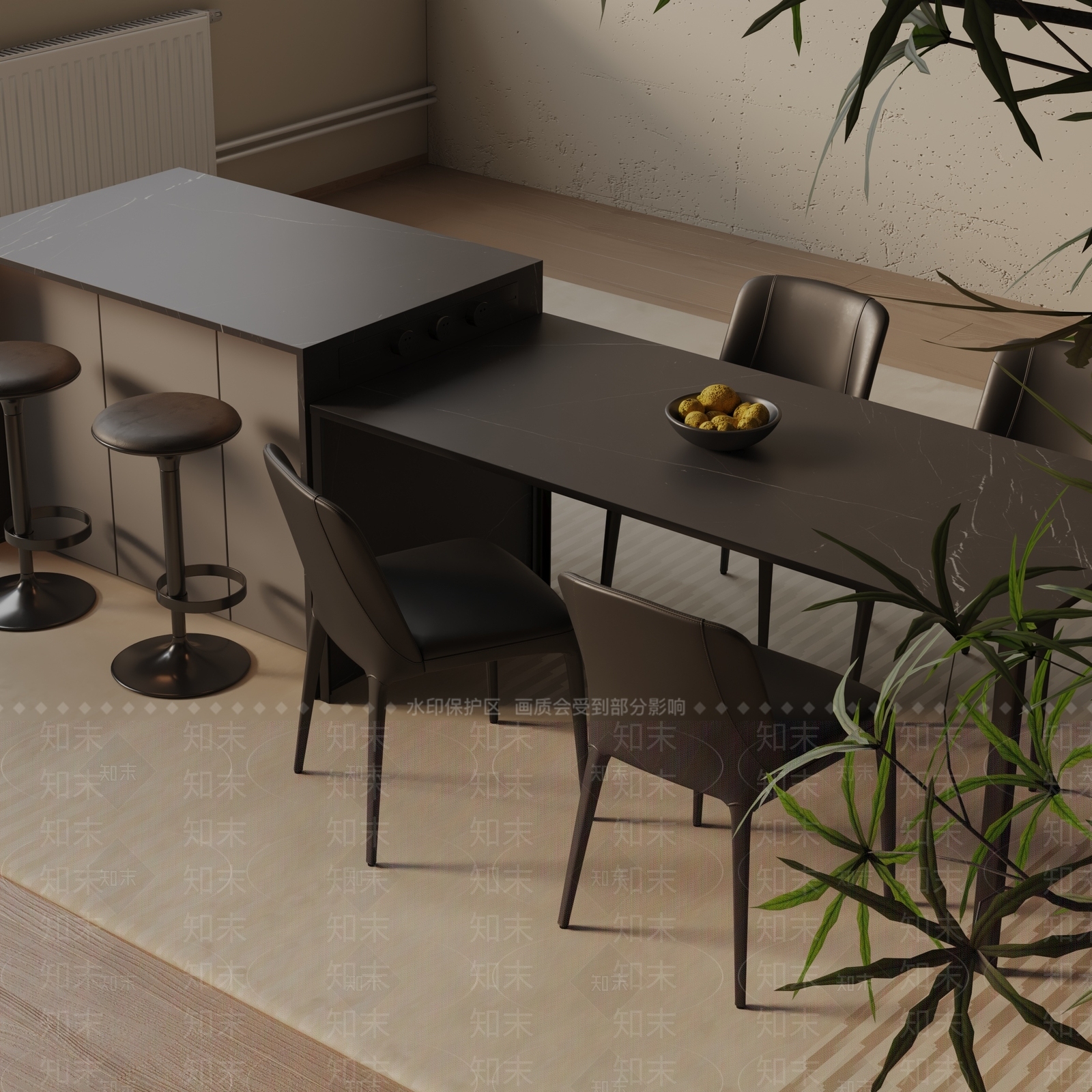 现代餐桌3D模型下载【ID:1193297246】