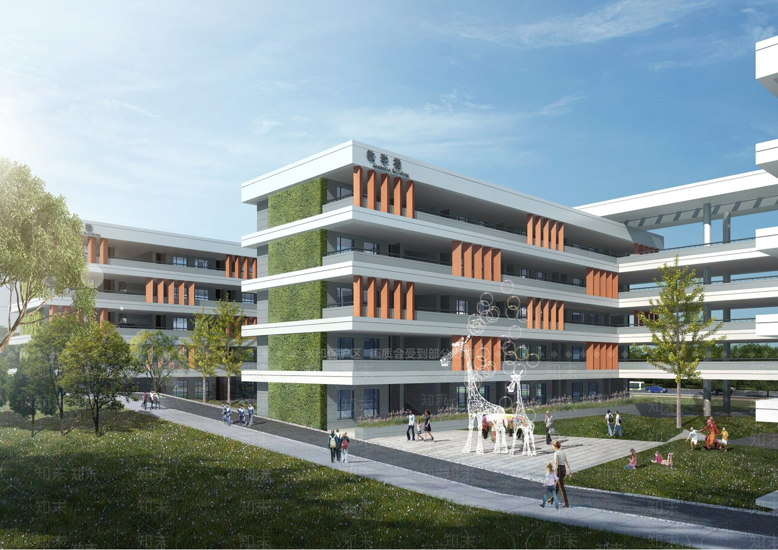 现代学校建筑SU模型下载【ID:1193297608】