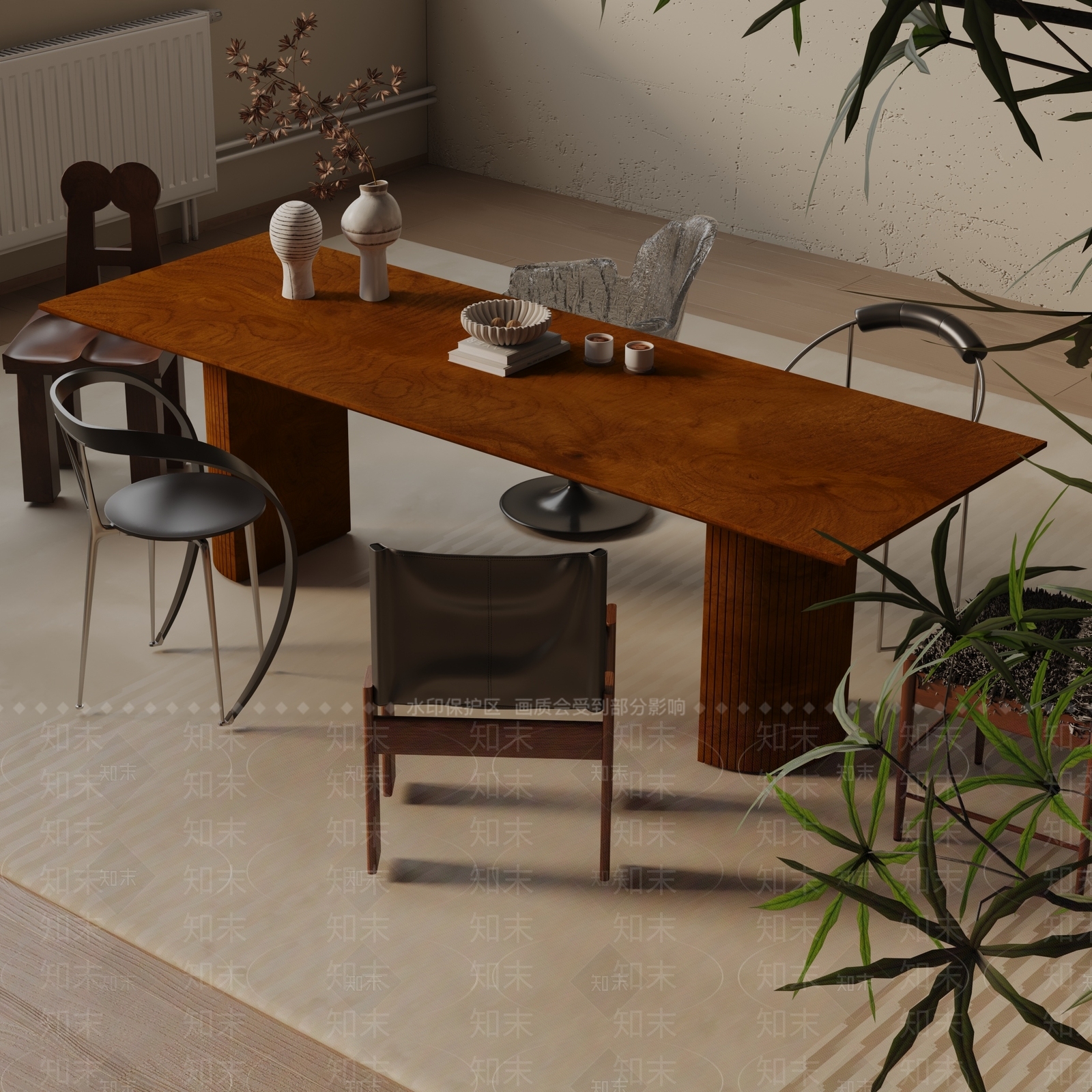 现代餐桌3D模型下载【ID:1193298044】