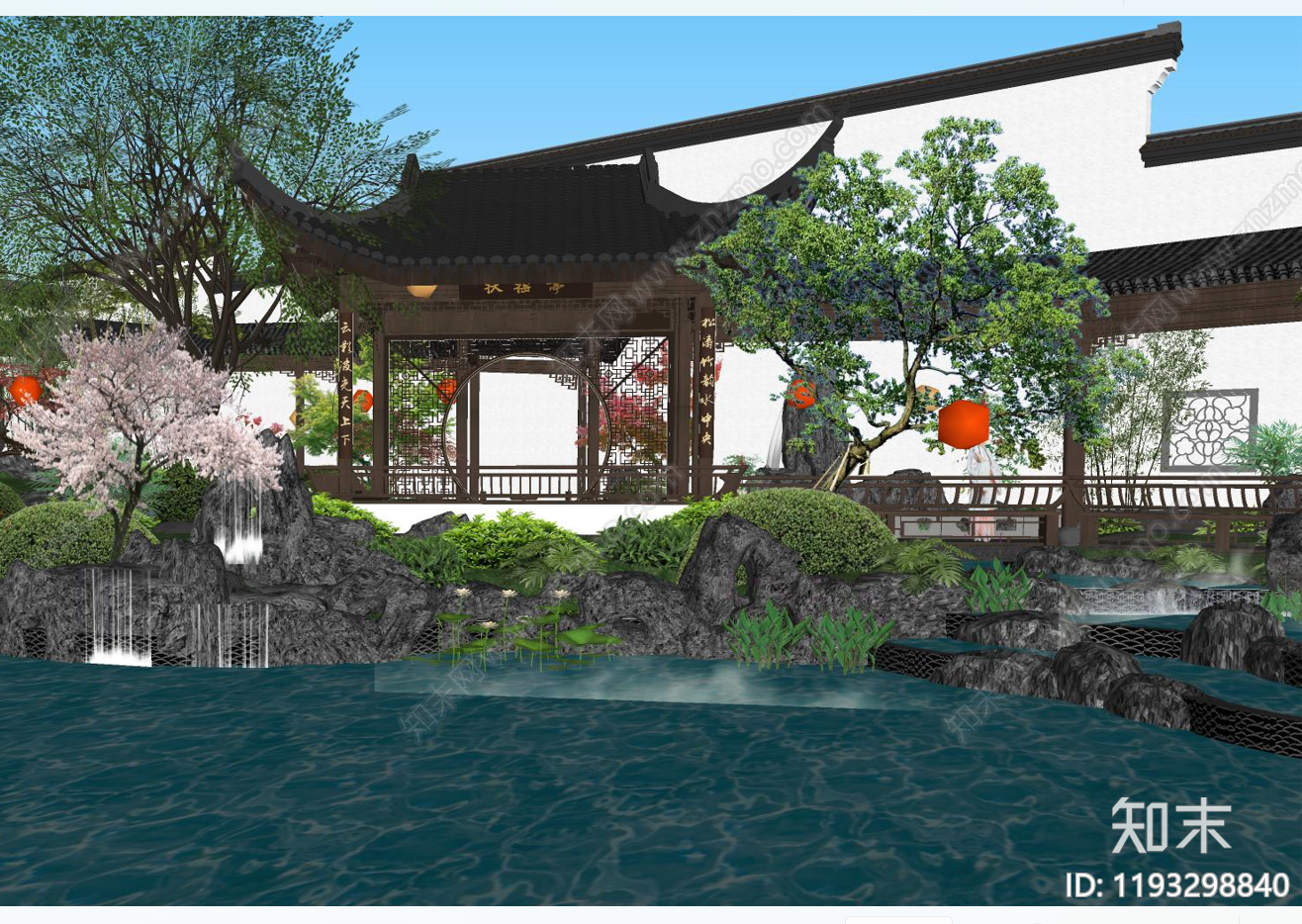 新中式中式廊架cad施工图下载【ID:1193298840】
