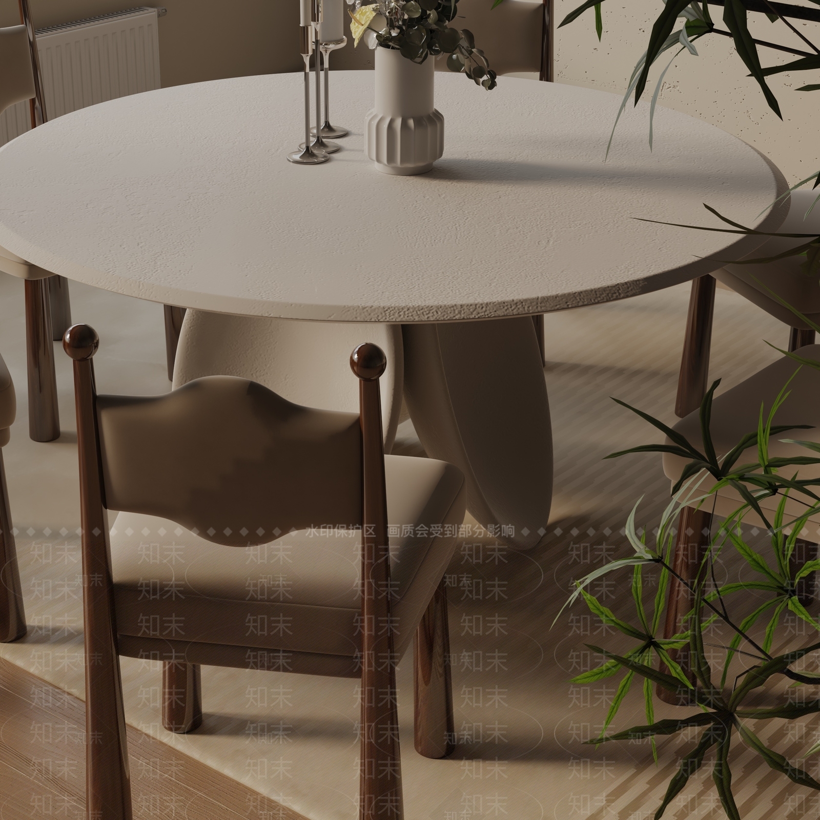 现代餐桌3D模型下载【ID:1193301099】