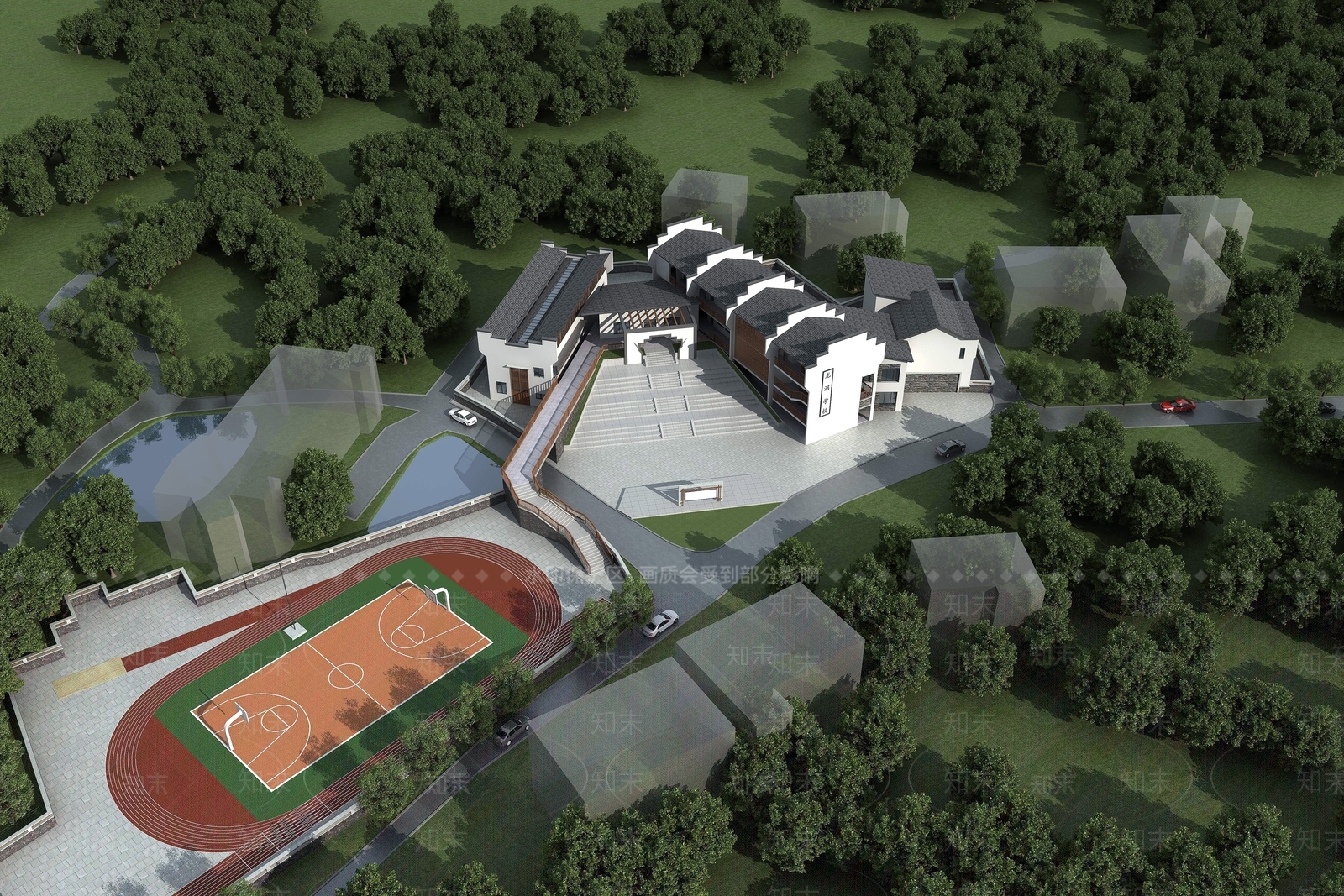 中式学校小学3D模型下载【ID:1193301238】