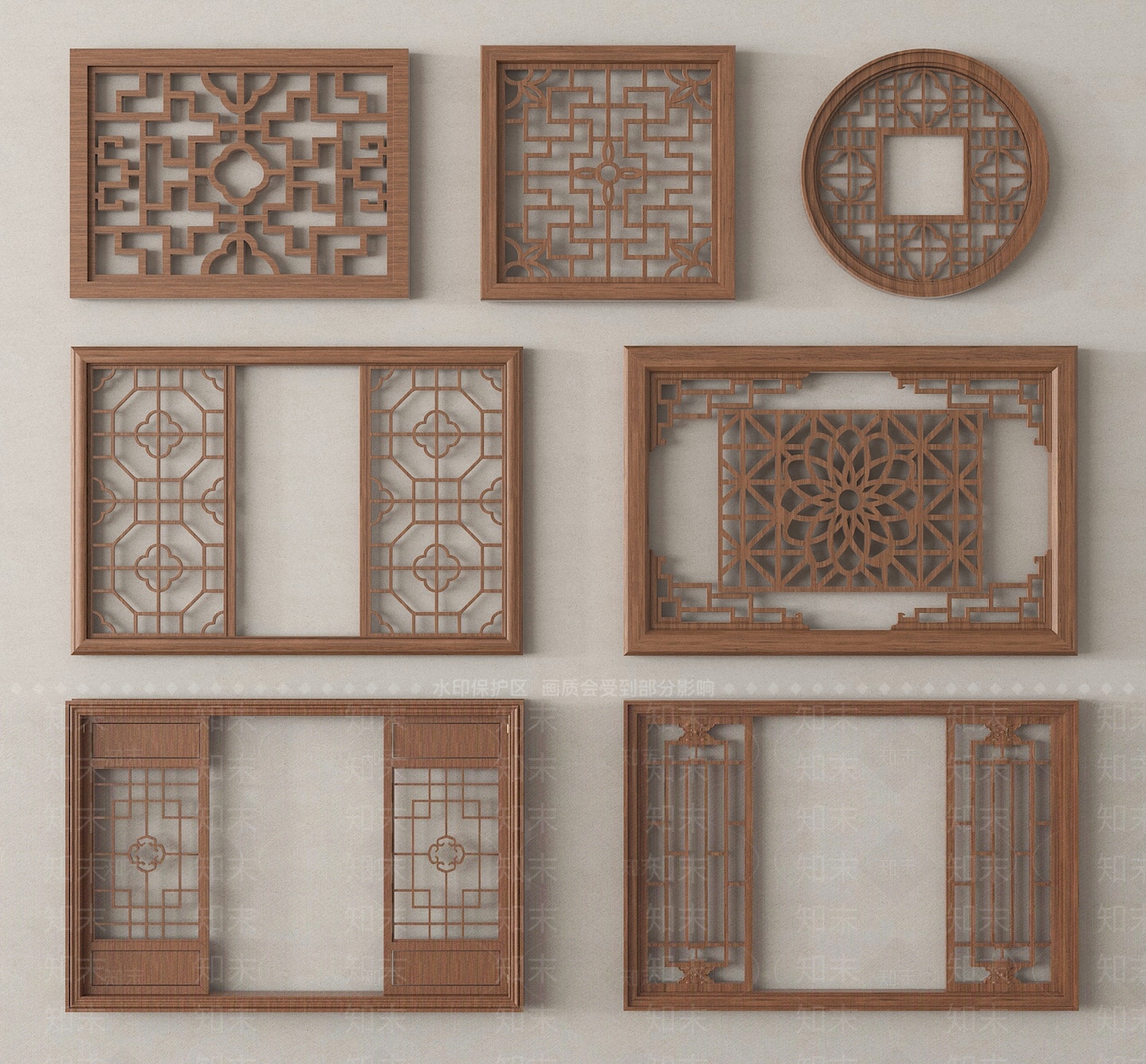 新中式镂花窗SU模型下载【ID:1193301806】