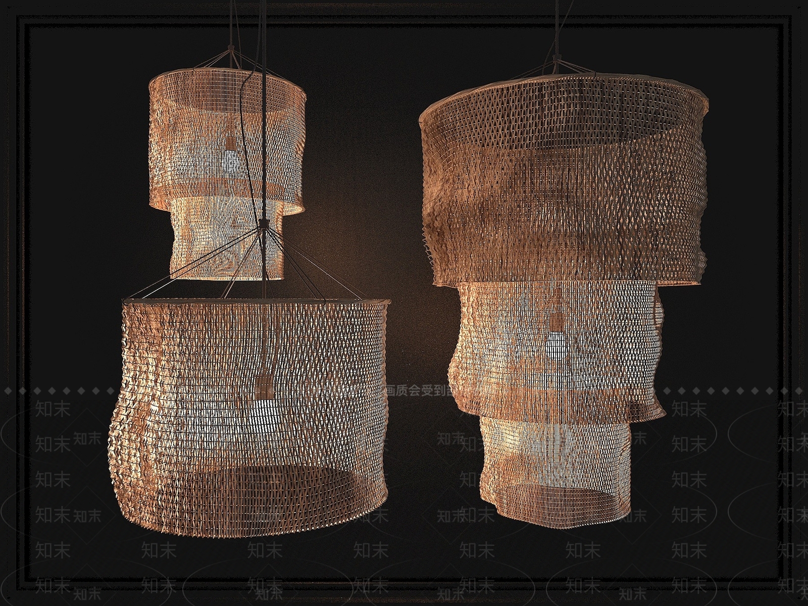 东南亚编制吊灯3D模型下载【ID:1193301801】