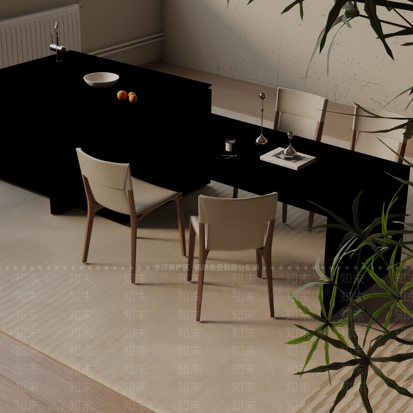 现代餐桌3D模型下载【ID:1193302211】