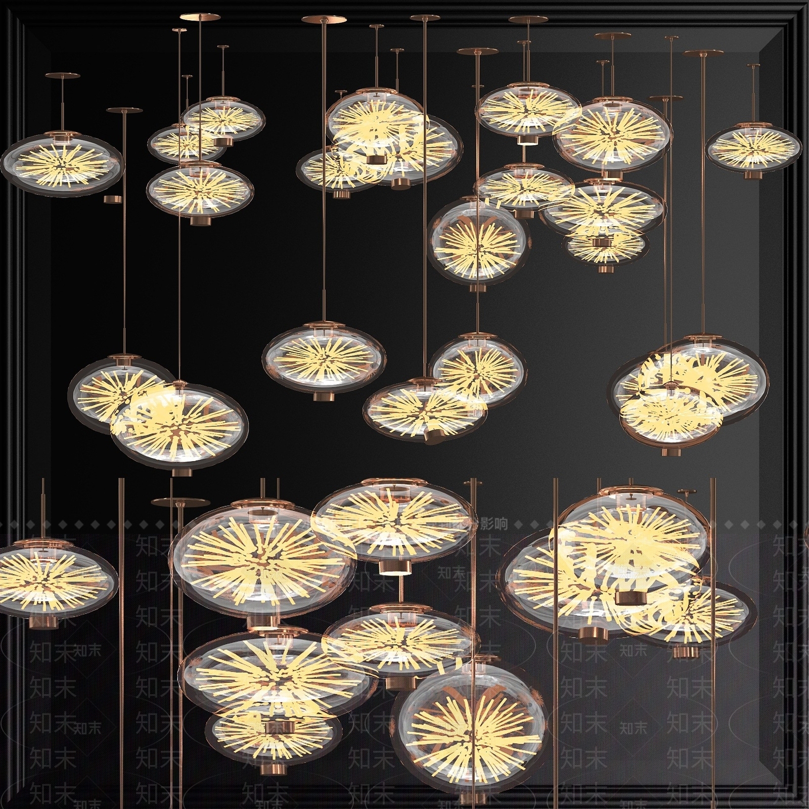 现代花蕊灯芯灯泡花灯3D模型下载【ID:1193302020】