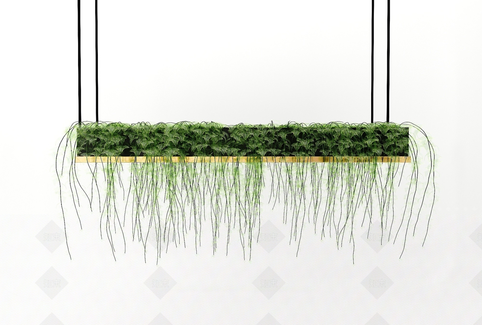 现代风格小草绿植吊灯3D模型下载【ID:1193302404】