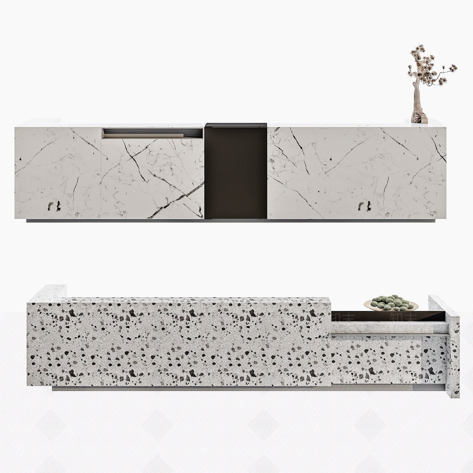 新中式前台接待台3D模型下载【ID:1193304060】