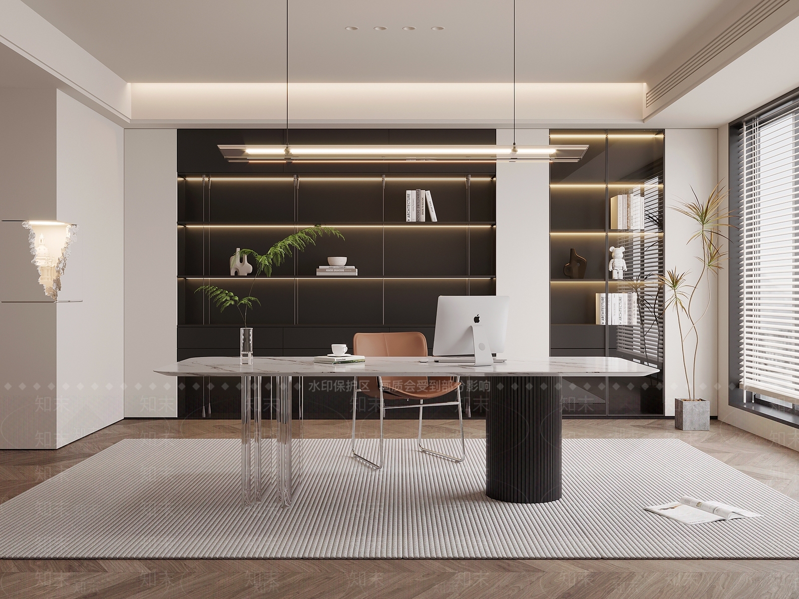 现代书房3D模型下载【ID:1193312956】