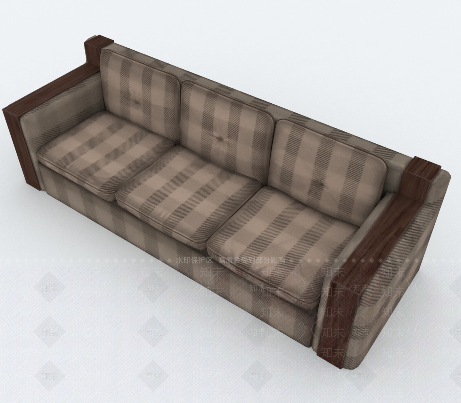 极简复古三人沙发3D模型下载【ID:1193313308】