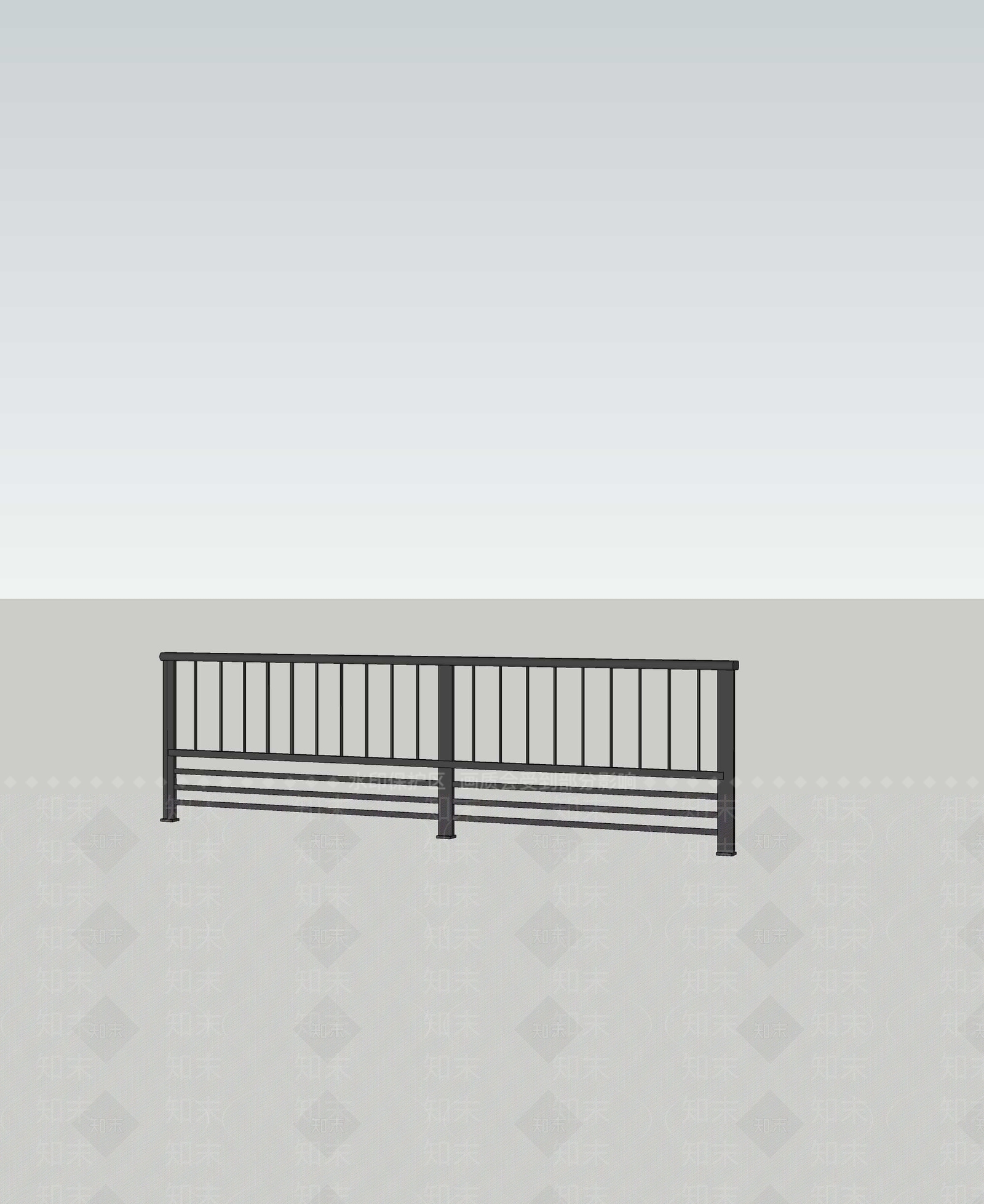 现代围栏护栏SU模型下载【ID:1193315072】