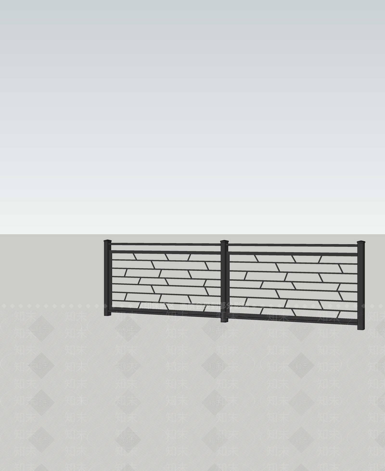 现代围栏护栏SU模型下载【ID:1193315193】