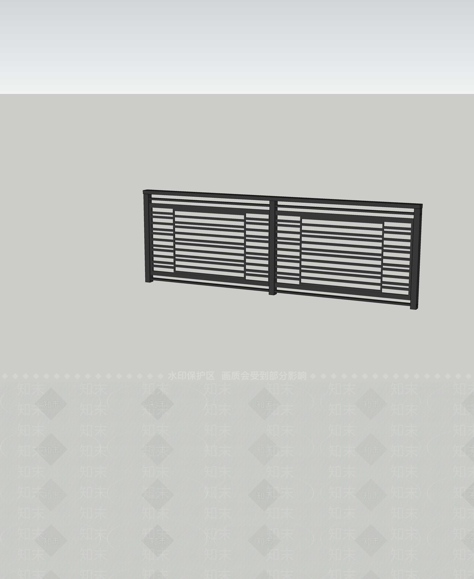 现代围栏护栏SU模型下载【ID:1193315554】