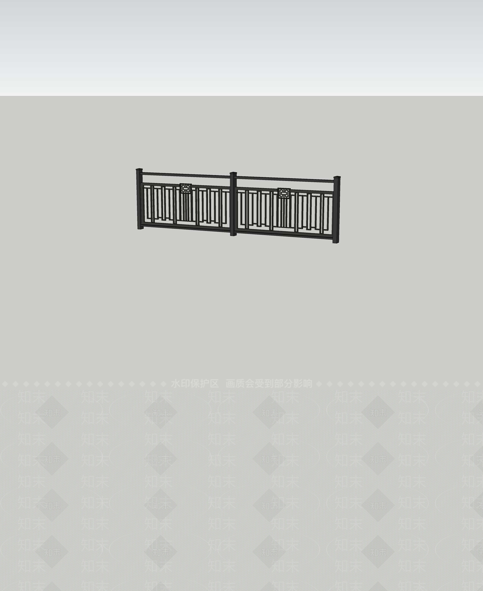 现代围栏护栏SU模型下载【ID:1193315871】