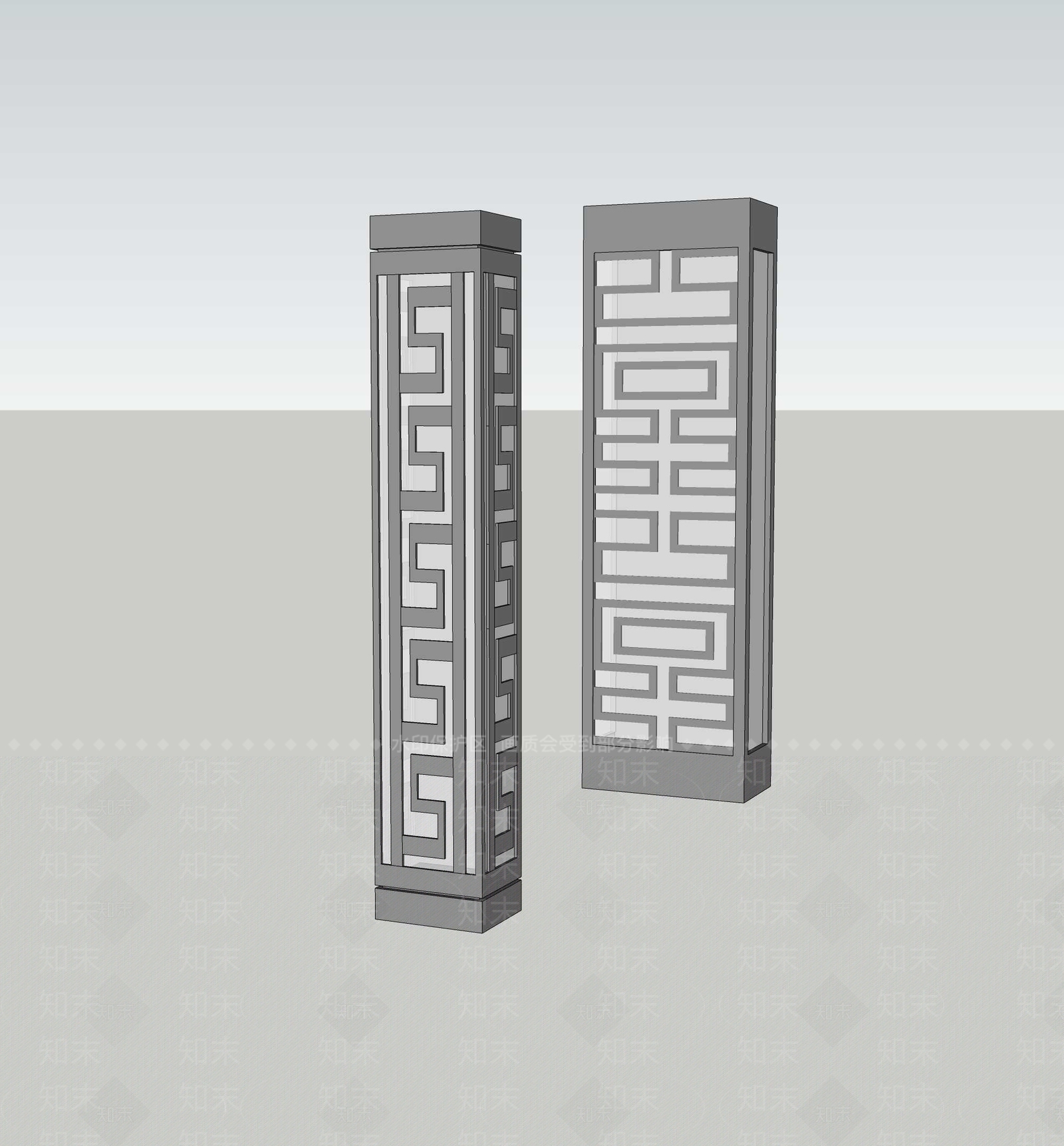 现代围栏护栏SU模型下载【ID:1193318595】