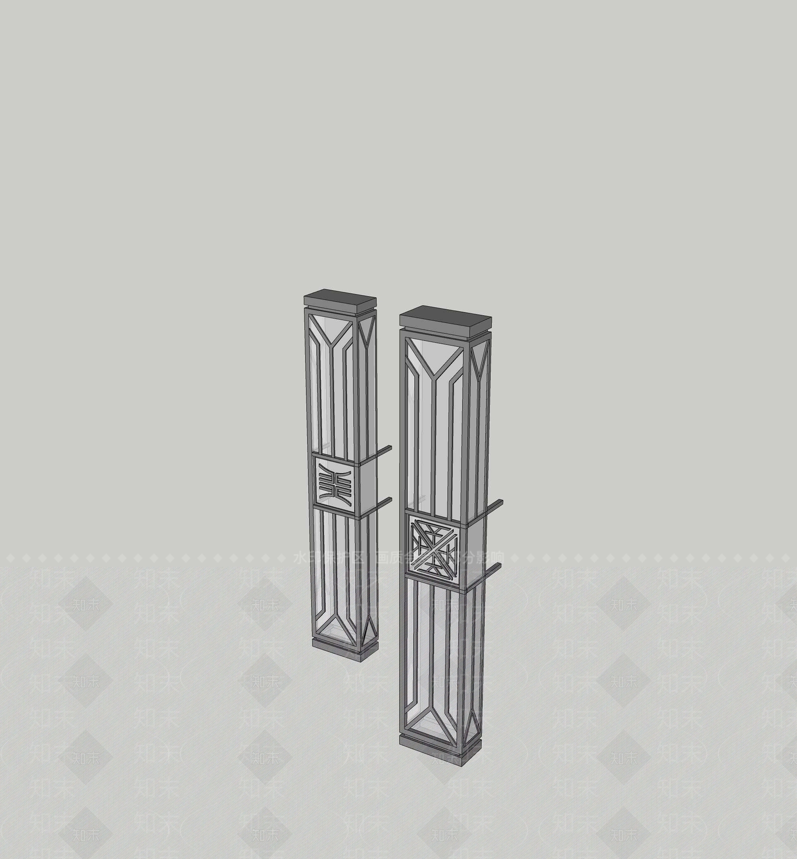 现代围栏护栏SU模型下载【ID:1193319087】